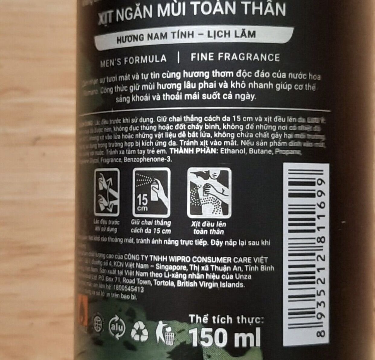 Xịt Khử Mùi Toàn Thân ROMANO 150ml