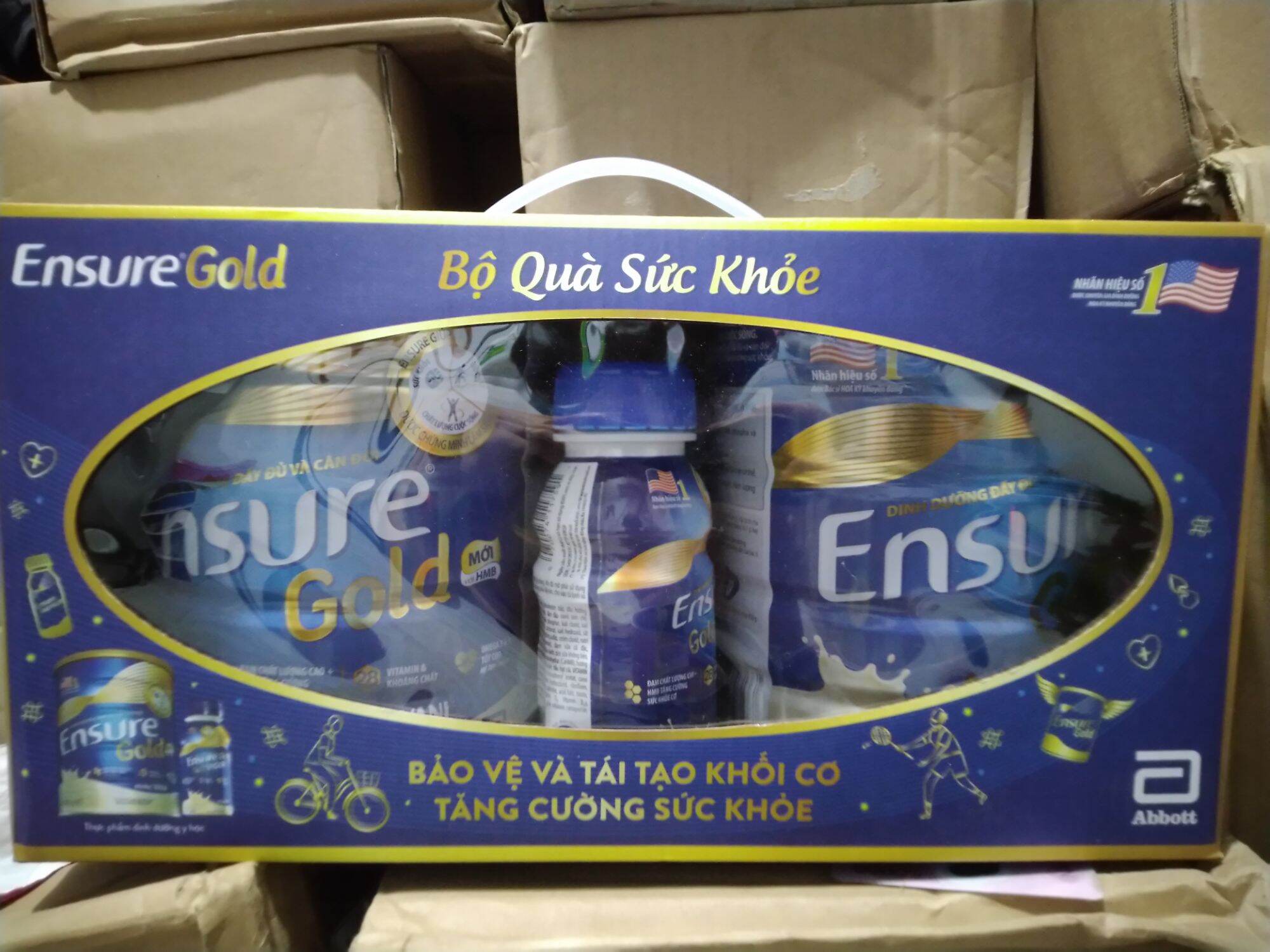 [HCM]Bộ 2 Lon Sữa Ensure 850G và 2 Chai Sữa nước Ensure Vigor Gold 237ml (Date 2023)