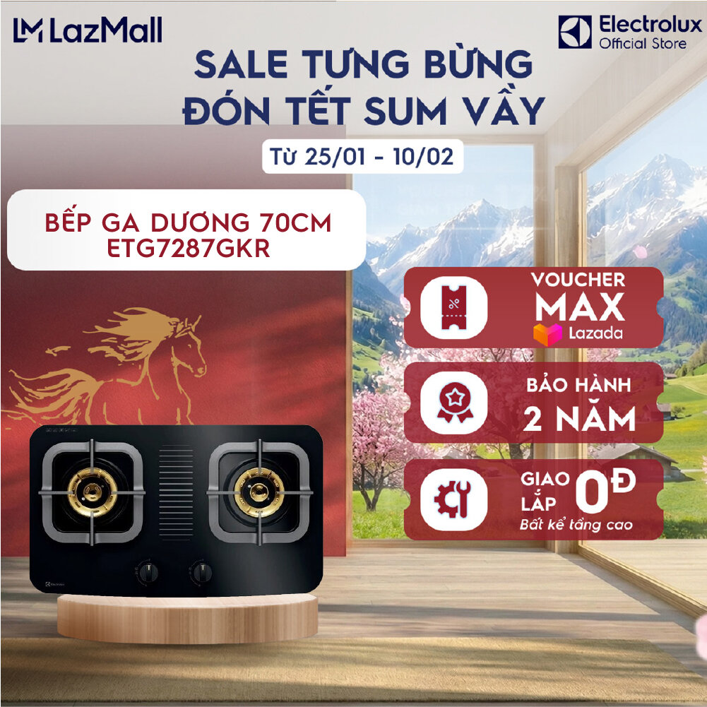 Bếp Ga Đôi Electrolux Series 300 4.2 kW ETG7287GKR Giao Lắp Miễn Phí toàn quốc