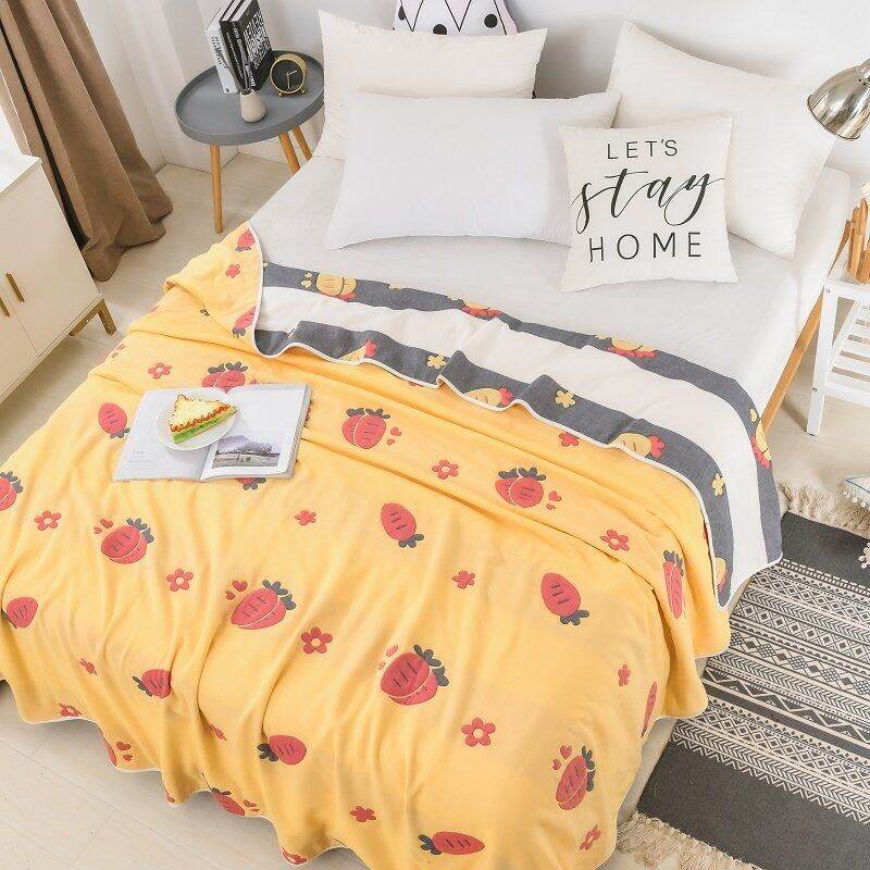 Chăn khăn mặt vải xô sáu lớp cotton chăn mát mùa hè chăn điều hòa một người hai người mùa hè chăn mùa hè cotton trẻ em thảm ngủ trưa