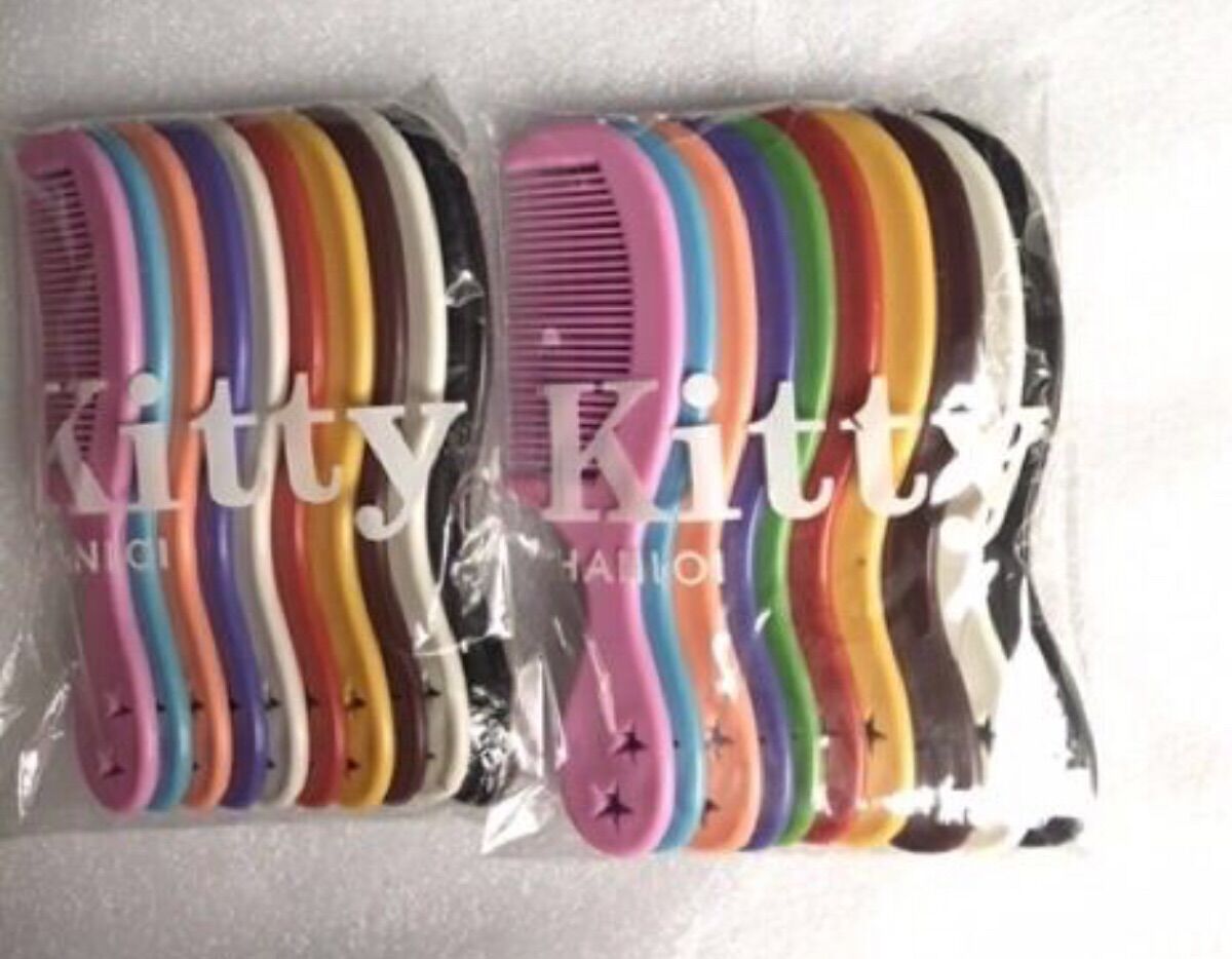 Set 10 lược BẦU, lược NÂU Bóng mini bỏ túi (12cm)