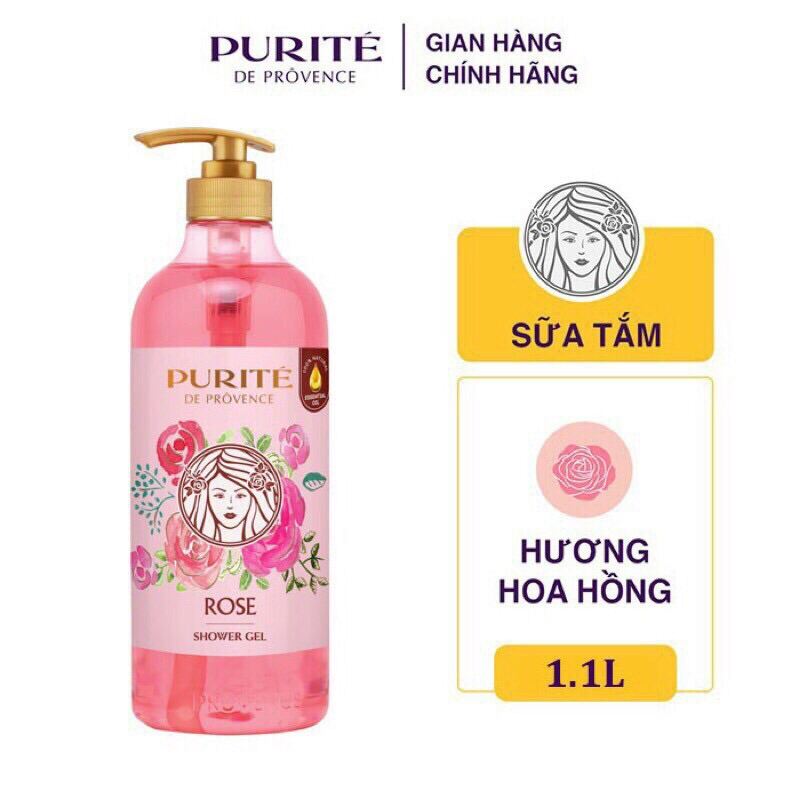 [HCM]Sữa tắm Purite By Provence Rose 1.1L