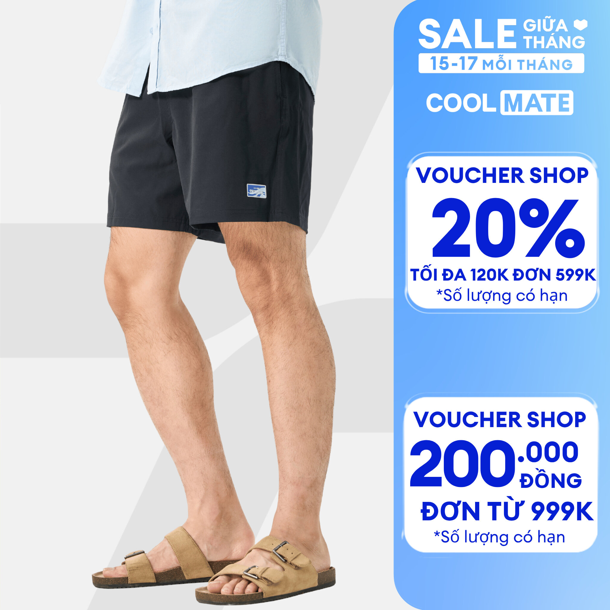 Quần nam Travel shorts 7inch mềm mại, thoáng khí, nhanh khô Coolmate