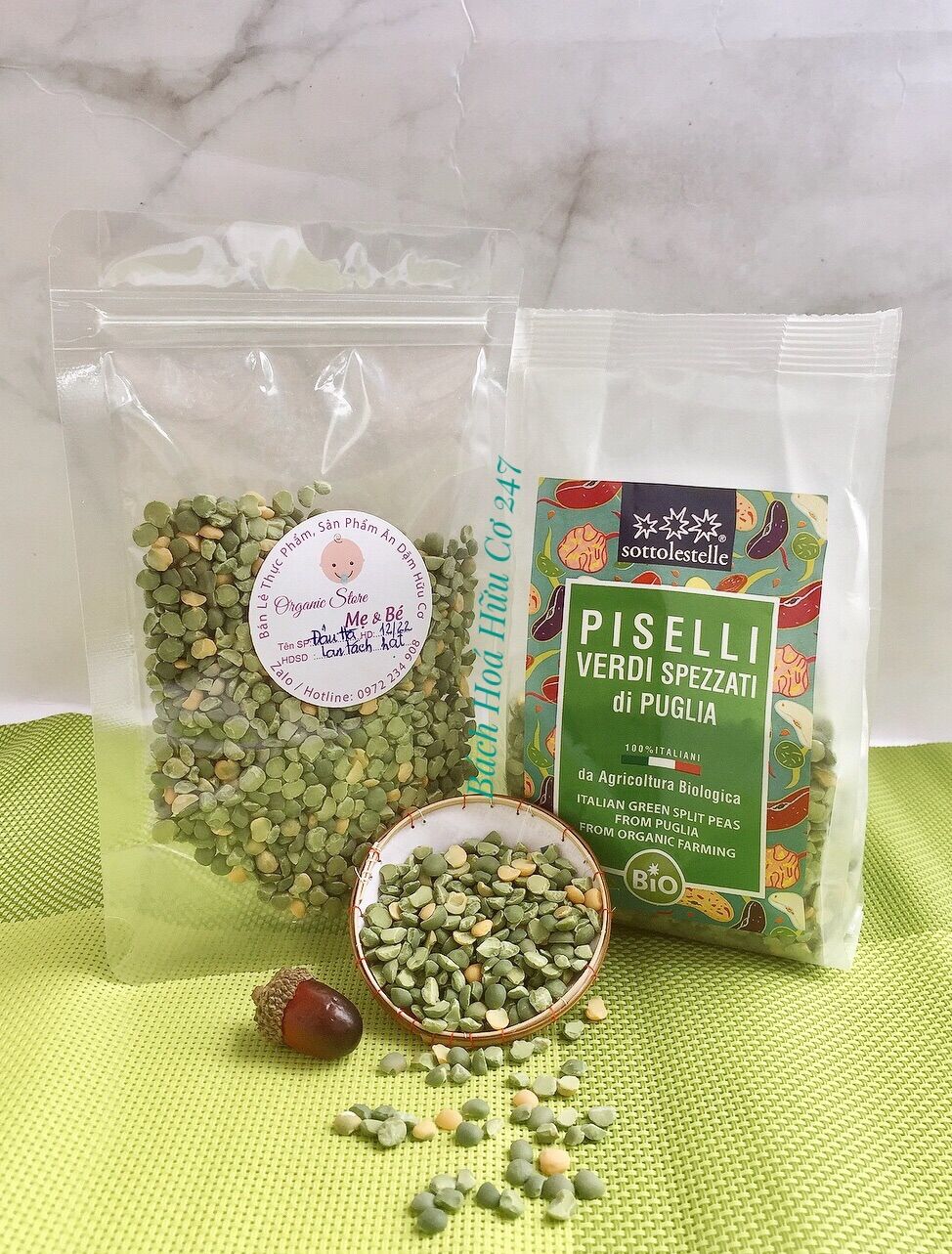 Đậu hà lan hữu cơ tách hạt Sottolestelle - Ý
