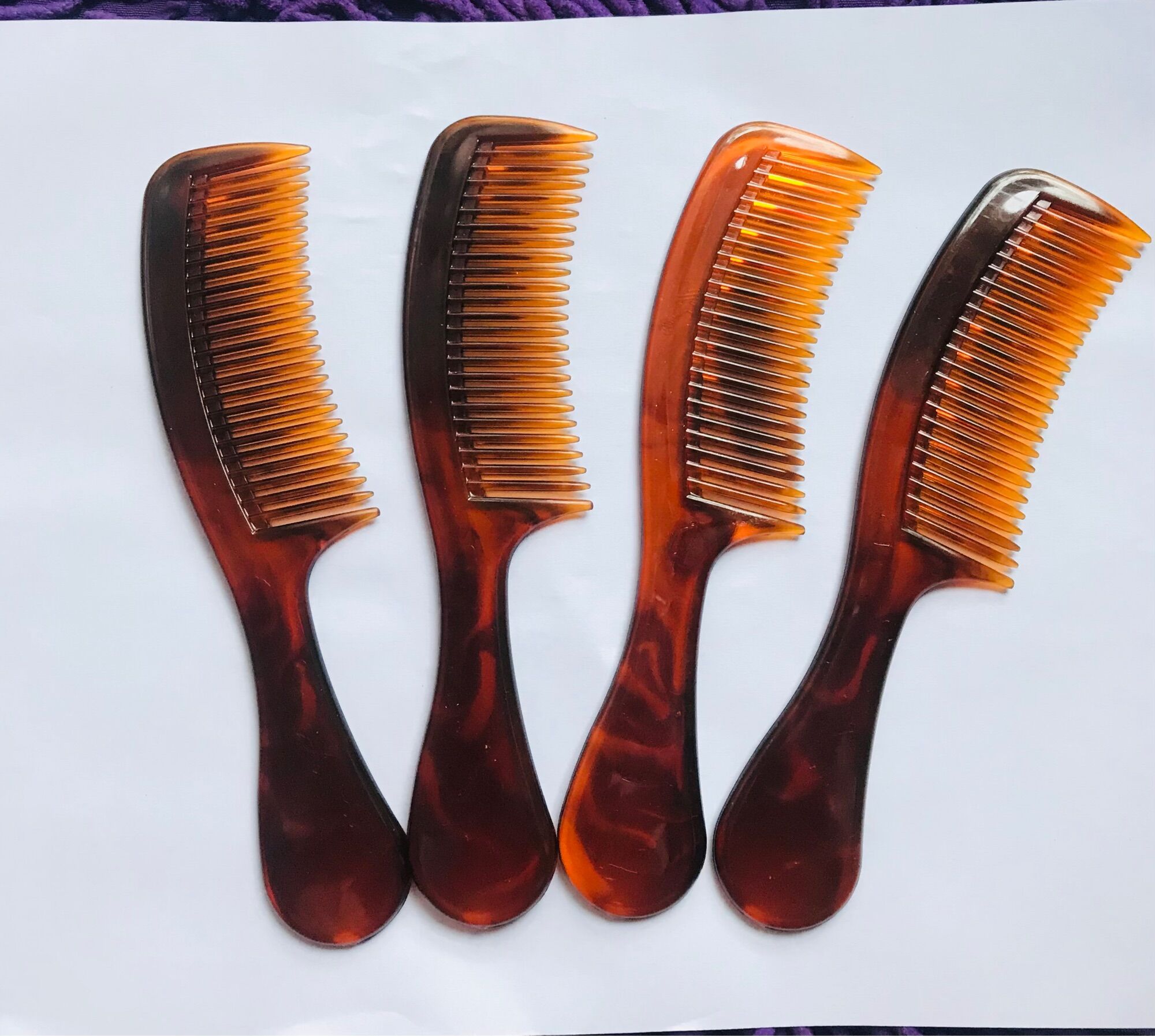 🦞 Set 5 Cái Lược Cán Nâu Bóng, Chắc (Cở trung, dài 16cm, Hình thật)