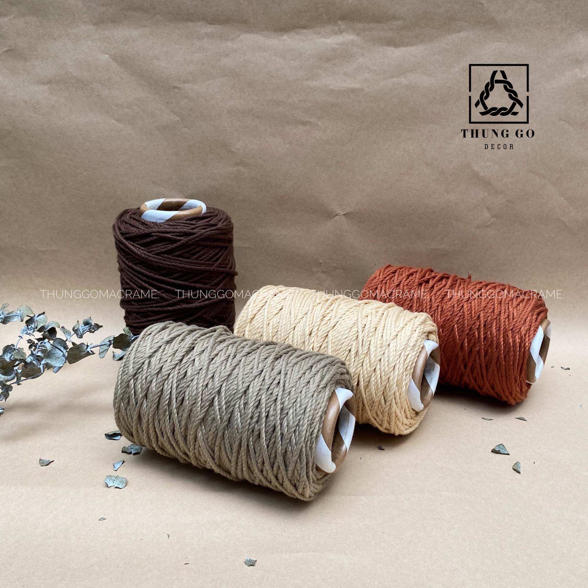 Dây Thừng Macrame Màu Nâu Cafe 3mm