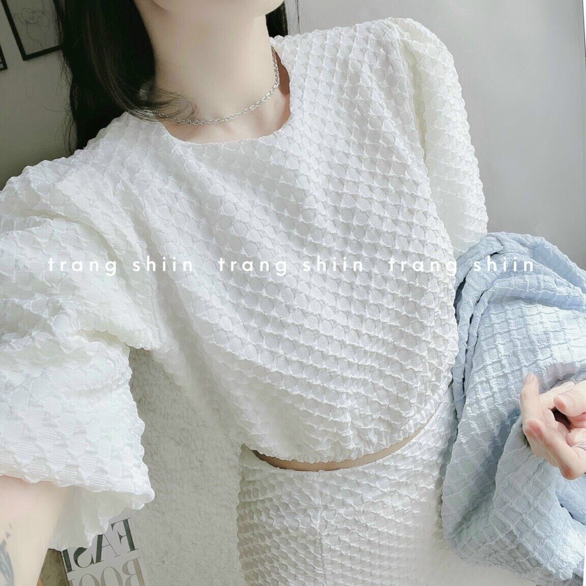 SÉT ÁO CROPTOP XỐP CHÂN VÁY ĐUÔI CÁ