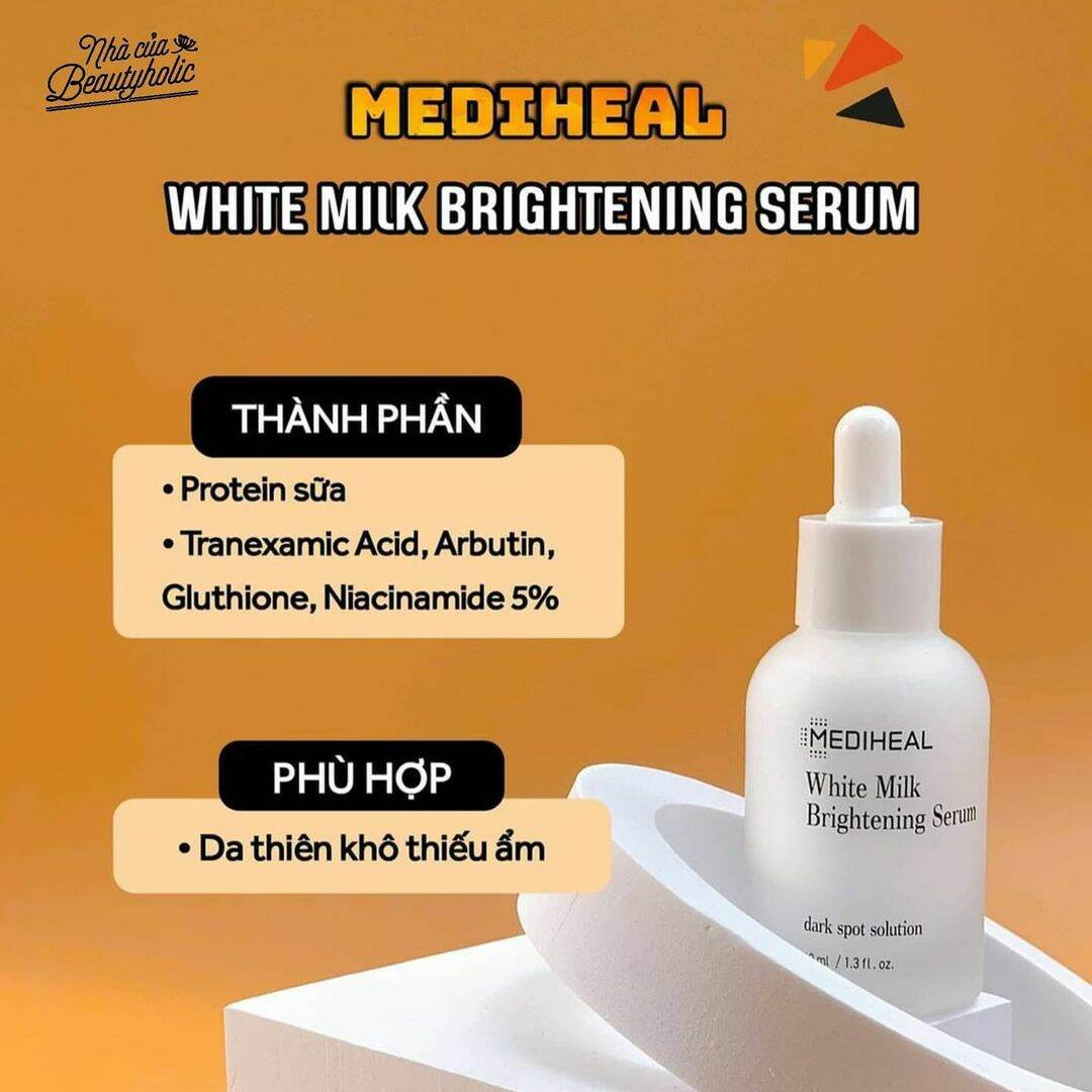 [Nhacuabeauty] Serum dưỡng trắng MEDIHEAL WHITE MIlK BRIGHTENING SERUM