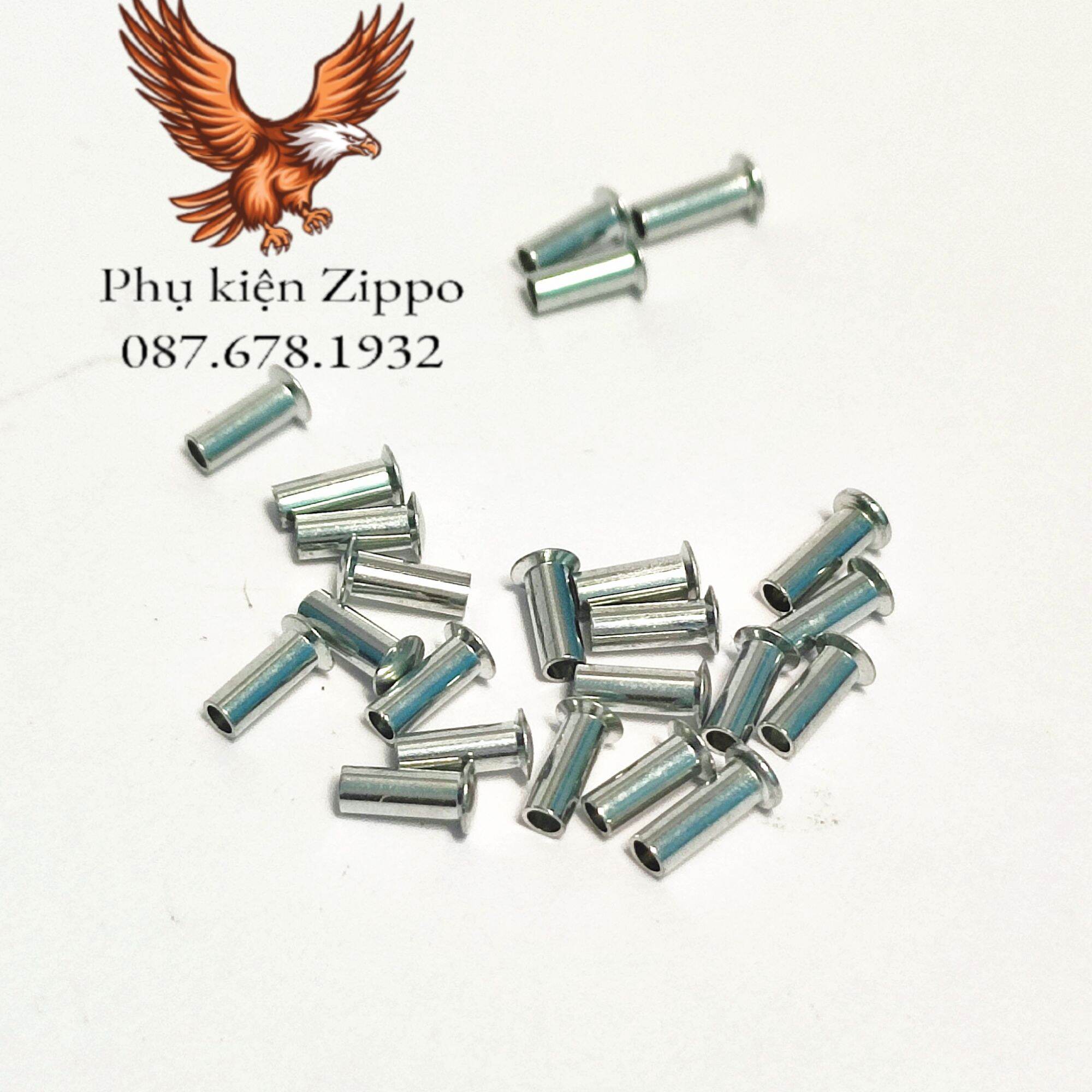 [Phụ kiện Zippo] Chốt tán sắt bánh xe Zippo đặc, chuẩn size như zin 1:1