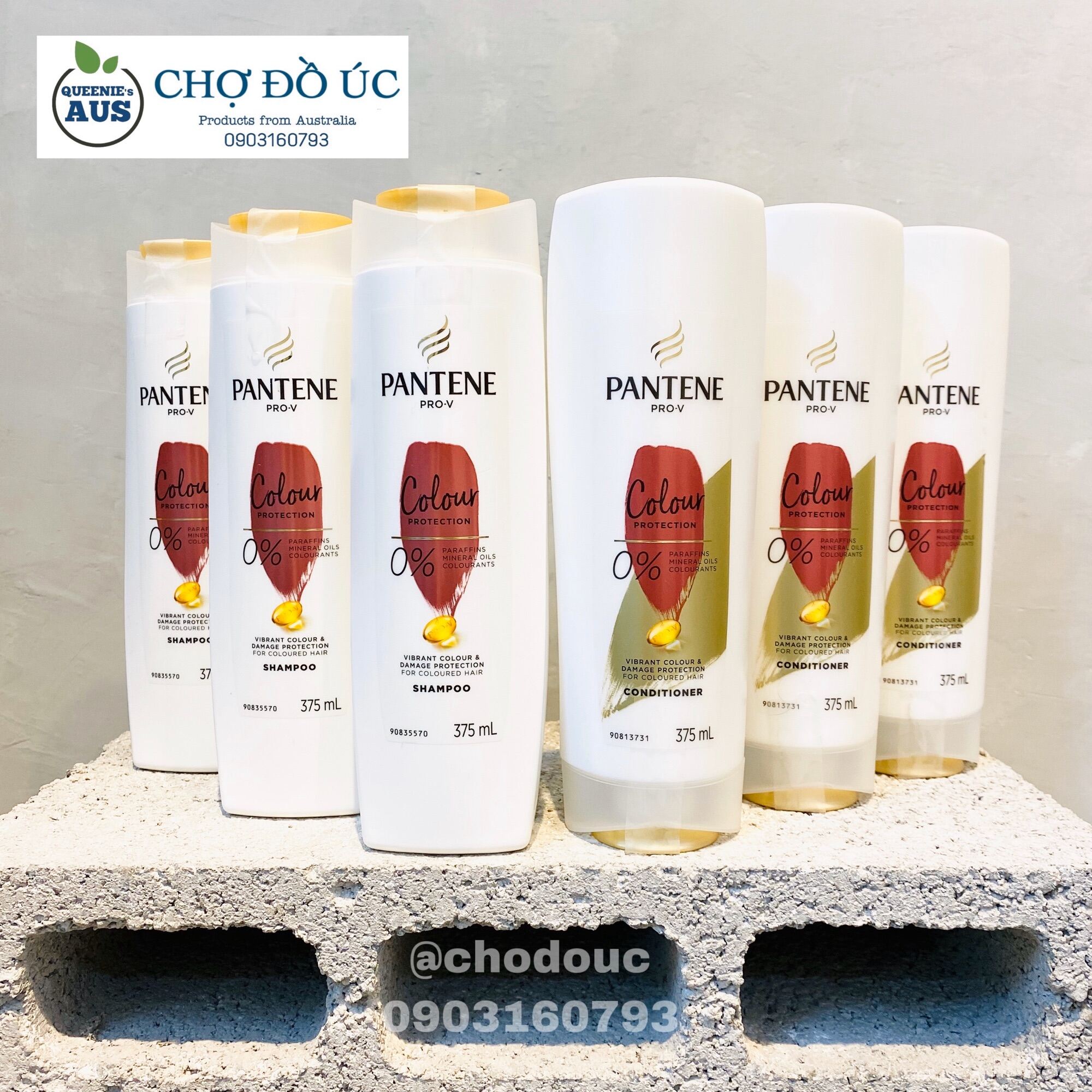 ?Dầu Gội - Xả Dành Cho Tóc Nhuộm Pantene Pro - V Colour Protection - Nhập Khẩu Úc