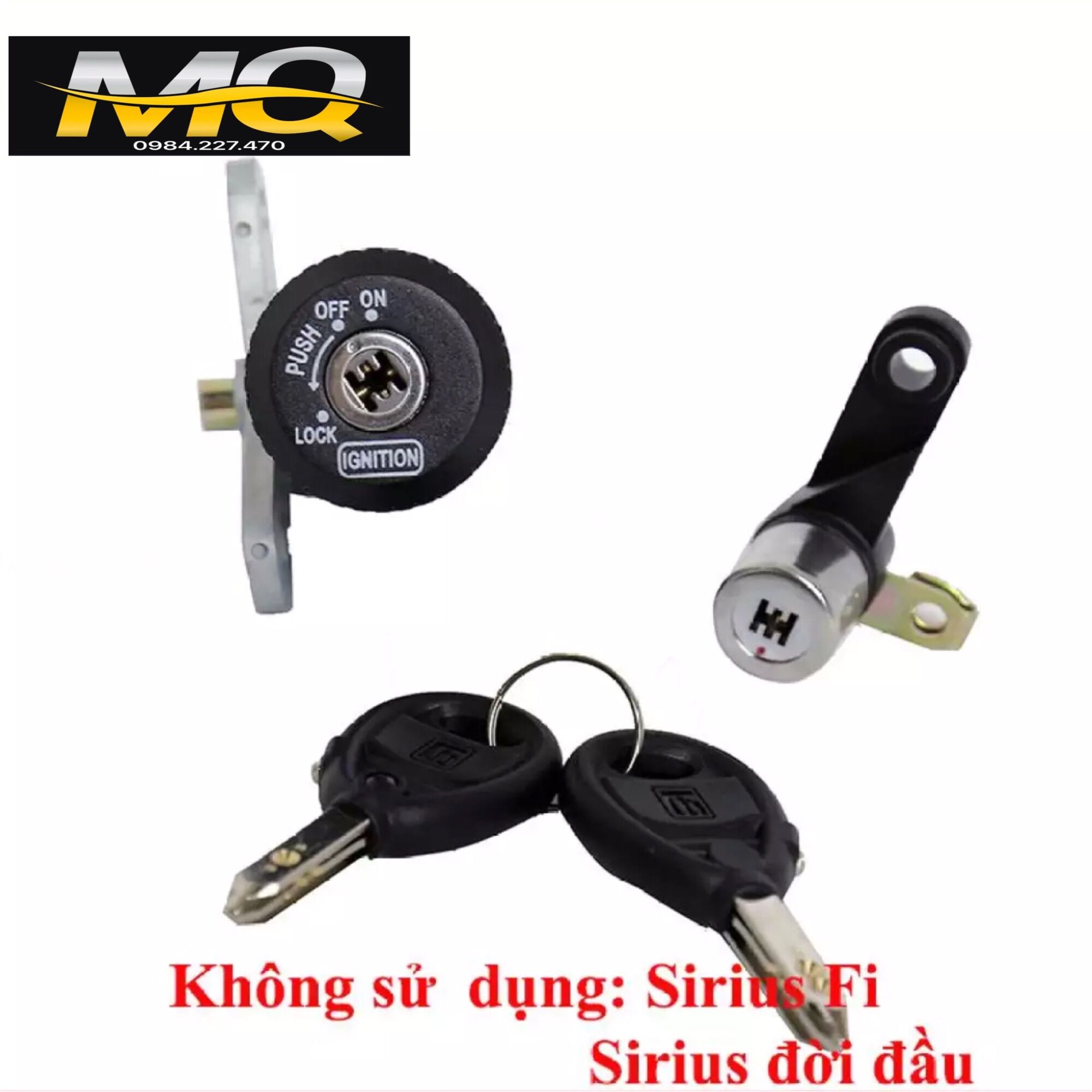 BỘ Ổ KHOÁ XE SIRIUS 2006-2014 (6 CẠNH ĐIỆN VÀ YÊN)