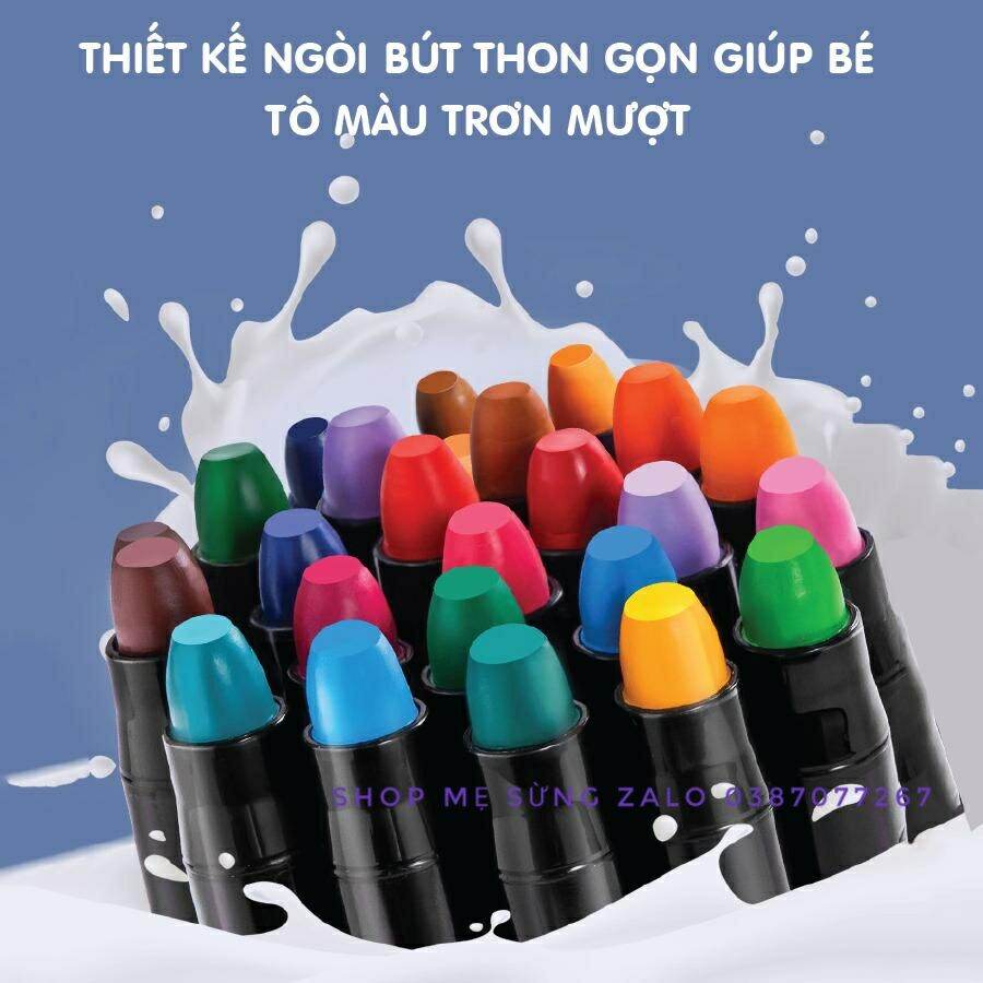 Hộp màu sáp uek cao cấp cho bé 24 màu