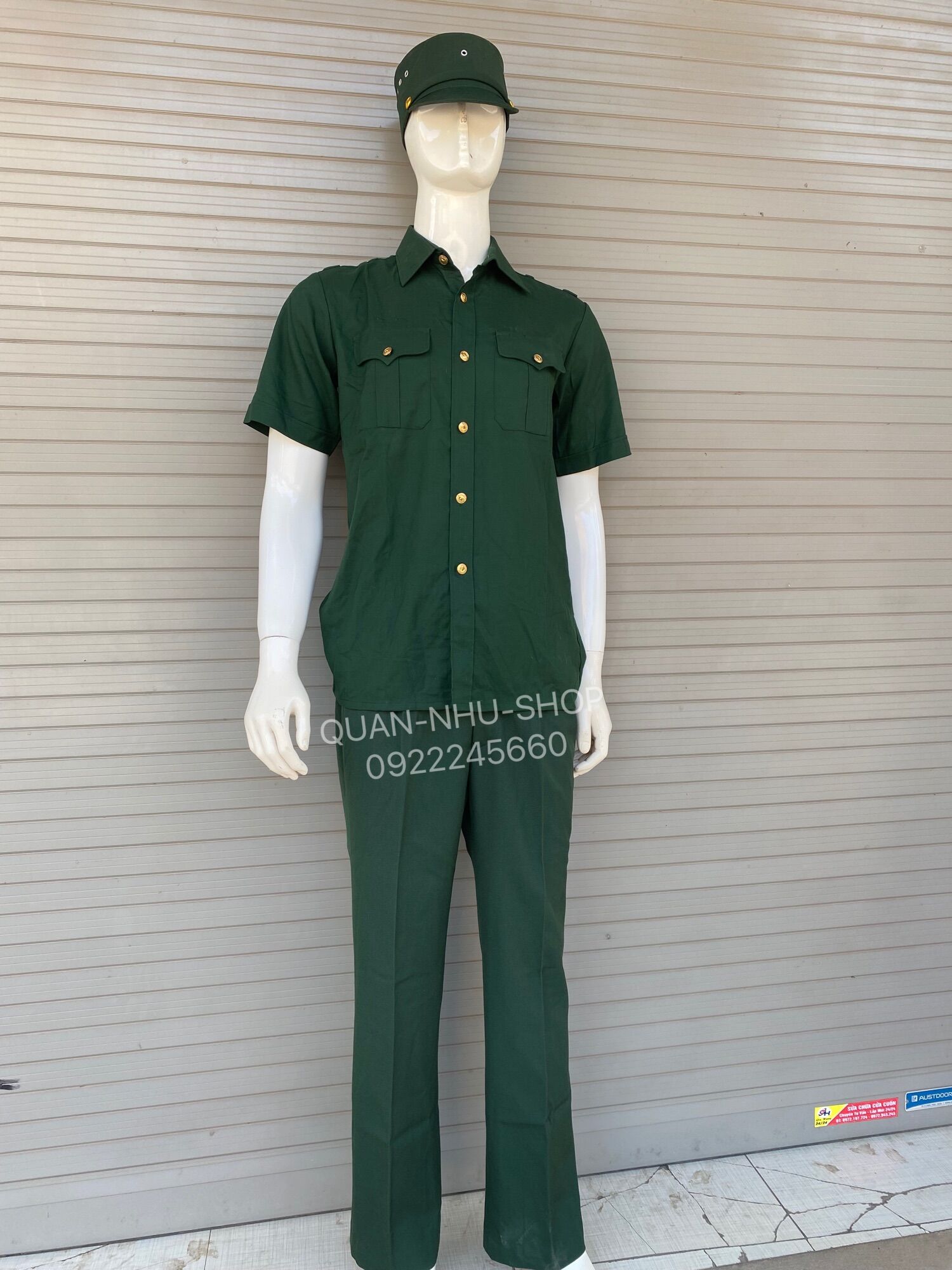 Áo nam xanh ô lưu cựu chiến binh cao cấp