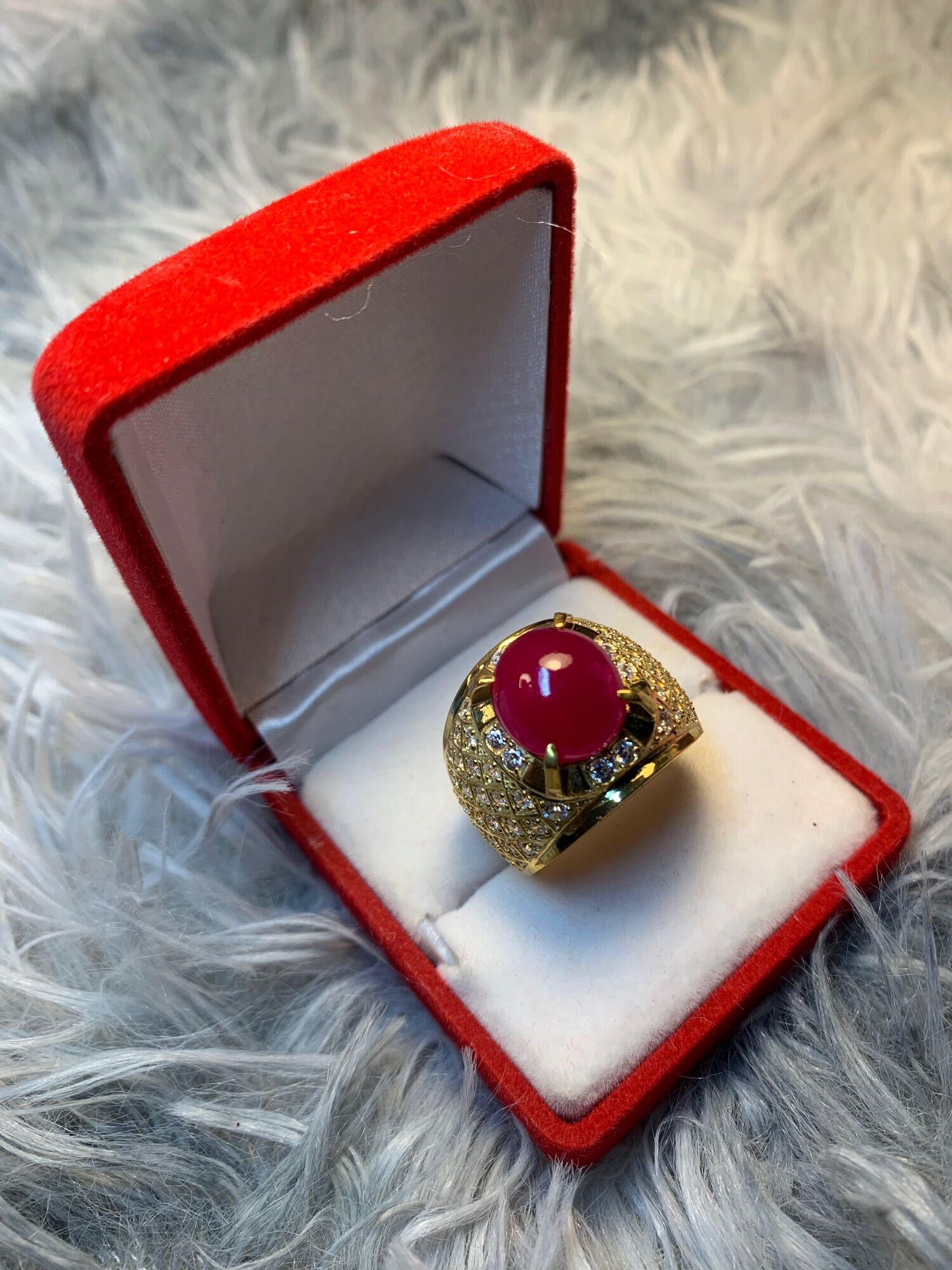 Nhẫn bạc đá ruby