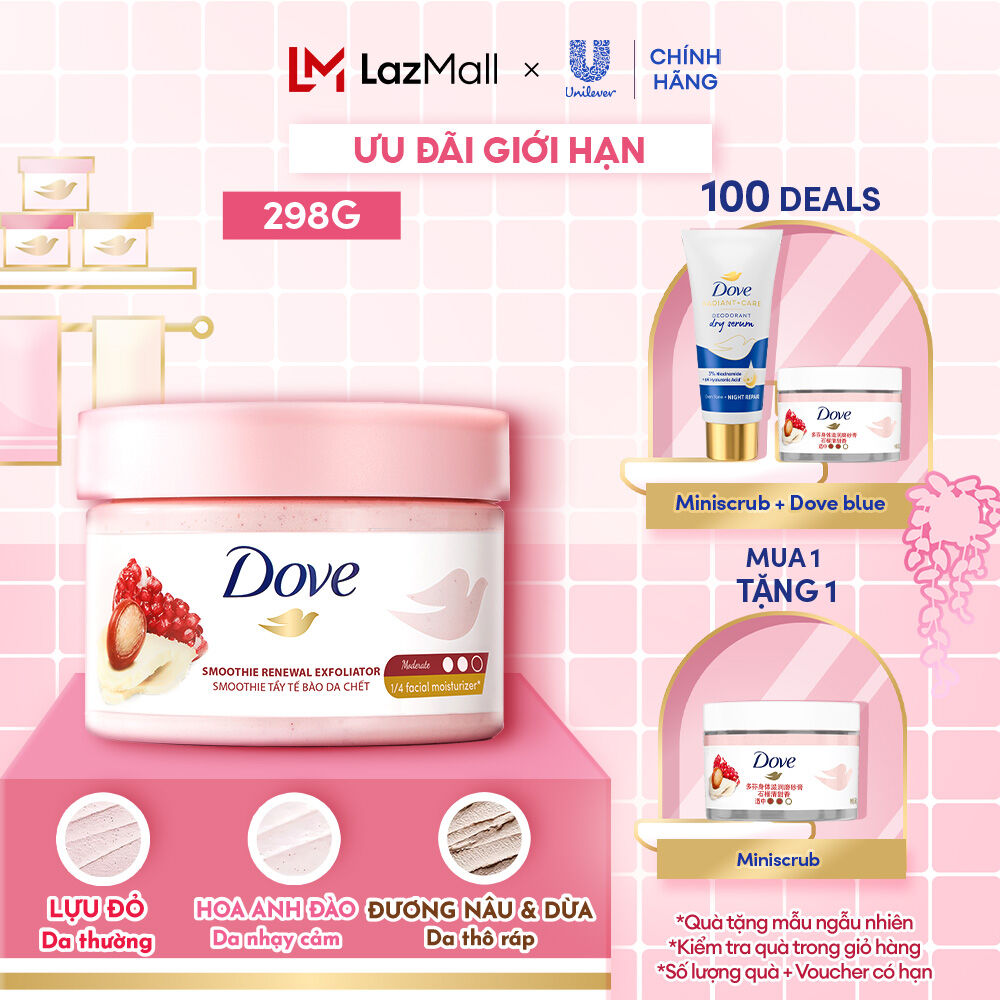   CHÍNH HÃNG  Smoothie Tẩy Da Chết Dưỡng Ẩm Toàn Thân Dove 298g 