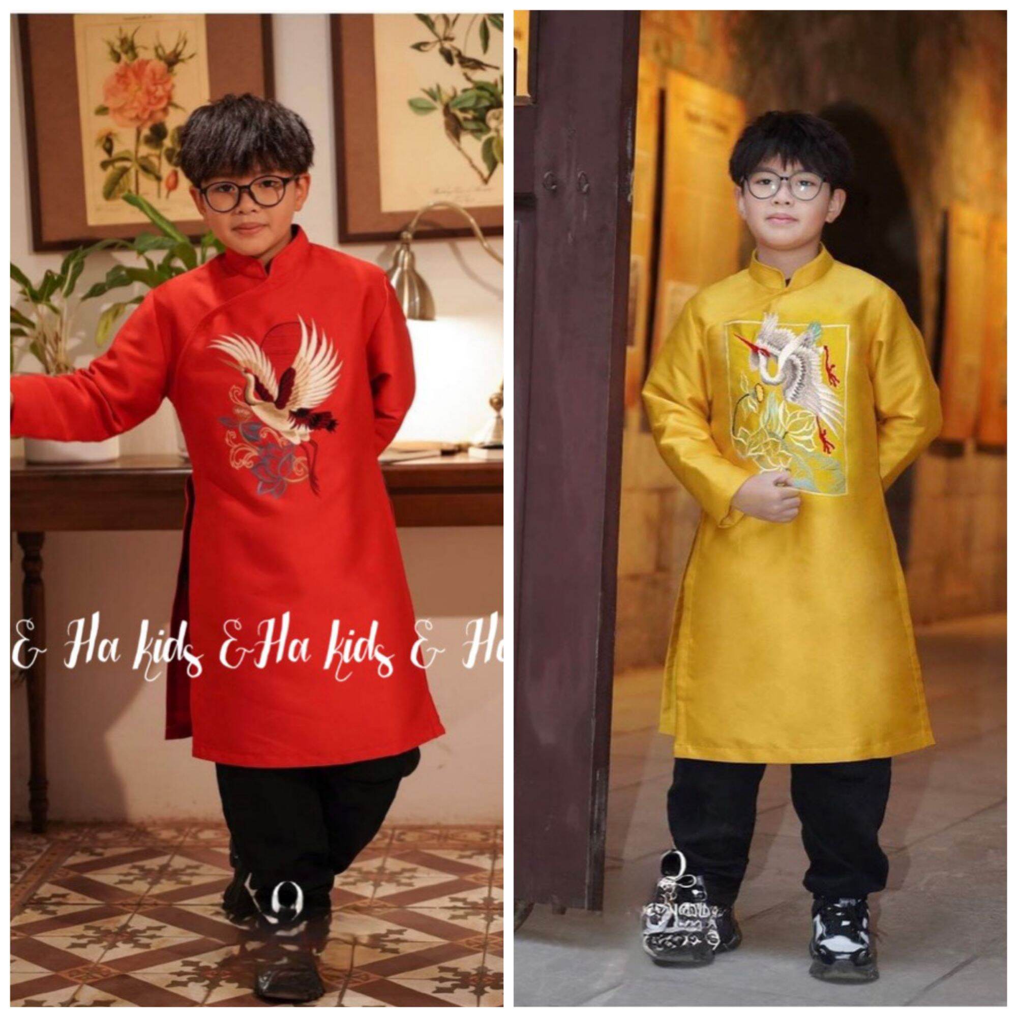Áo dài bé trai size đại 23-45kg