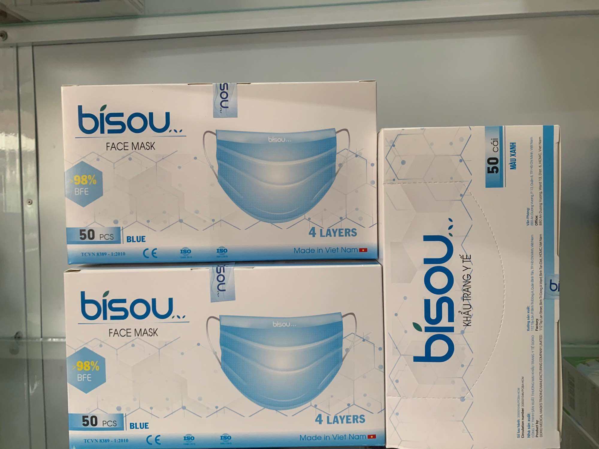 Khẩu trang y tế cao cấp 4 lớp hiệu Bisou