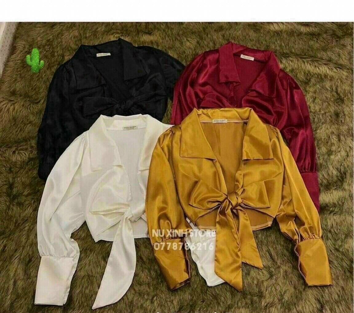 ÁO TAY DÀI NÚT ÁO CROPTOP CỘT NƠ EO FORM DƯỚI 50KG(PC)