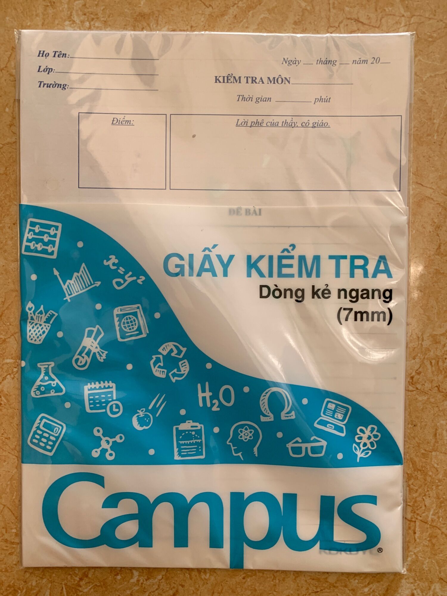 Giấy kiểm tra Campus cấp 2, giấy kiểm tra điểm 10 tiểu học cấp 1