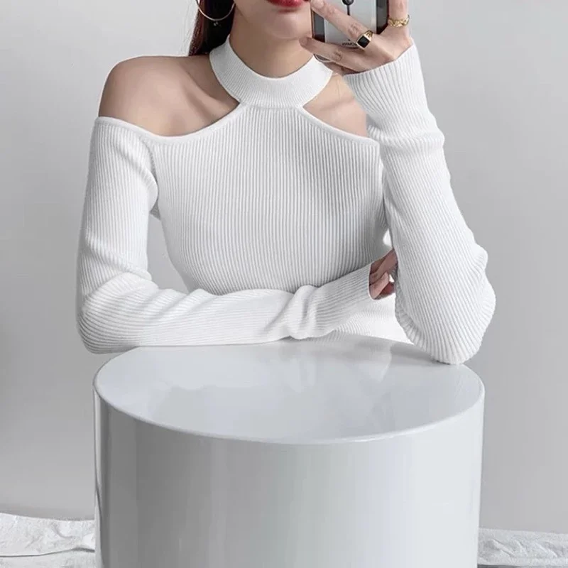 Áo Croptop yếm tay dài, dáng ôm A93