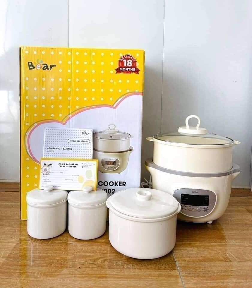 Thố sứ nồi nấu cháo chậm bear 0.5l