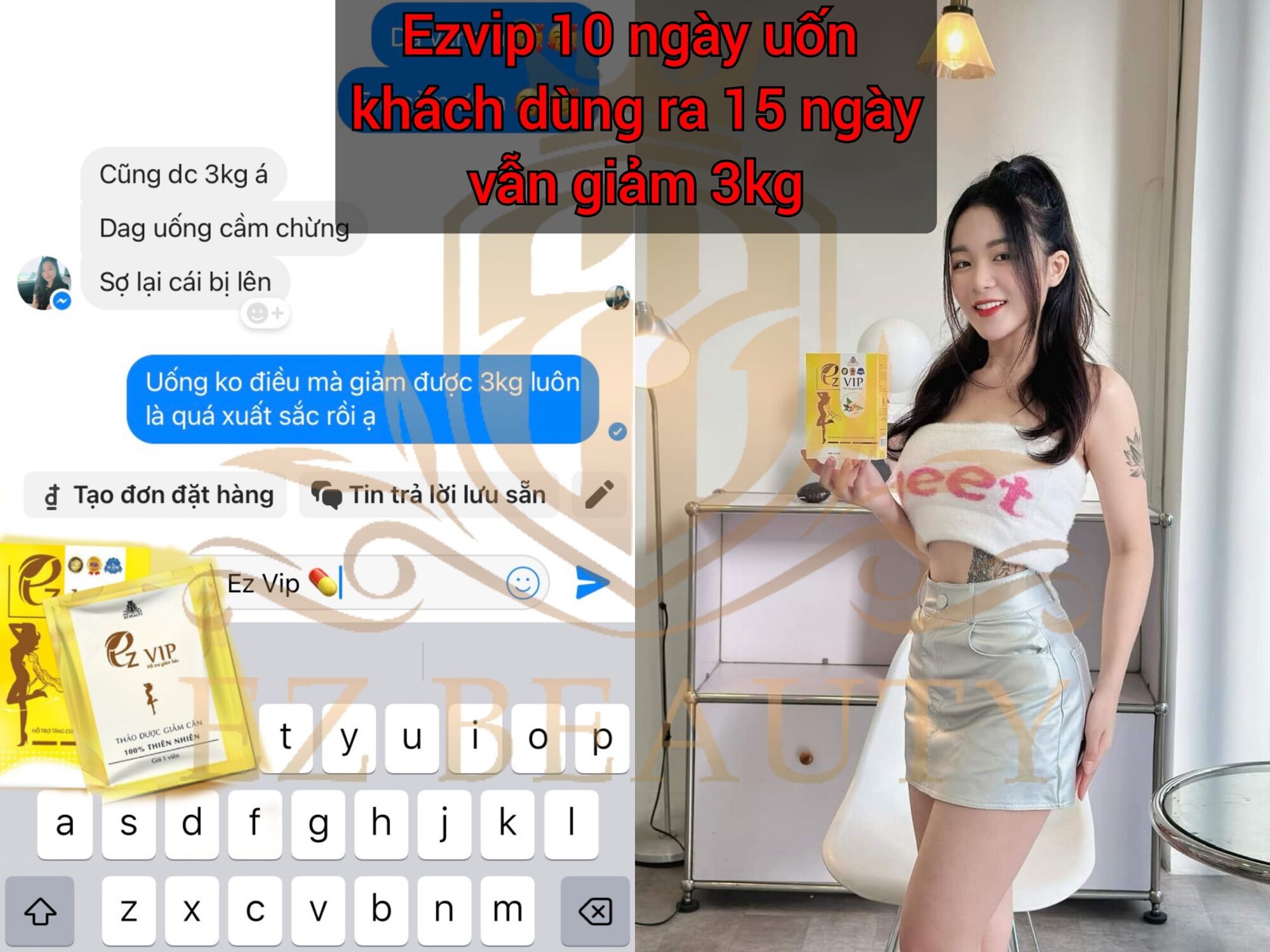 Giảm Cân Ez Vip Cho Cơ Địa Chai Lờn