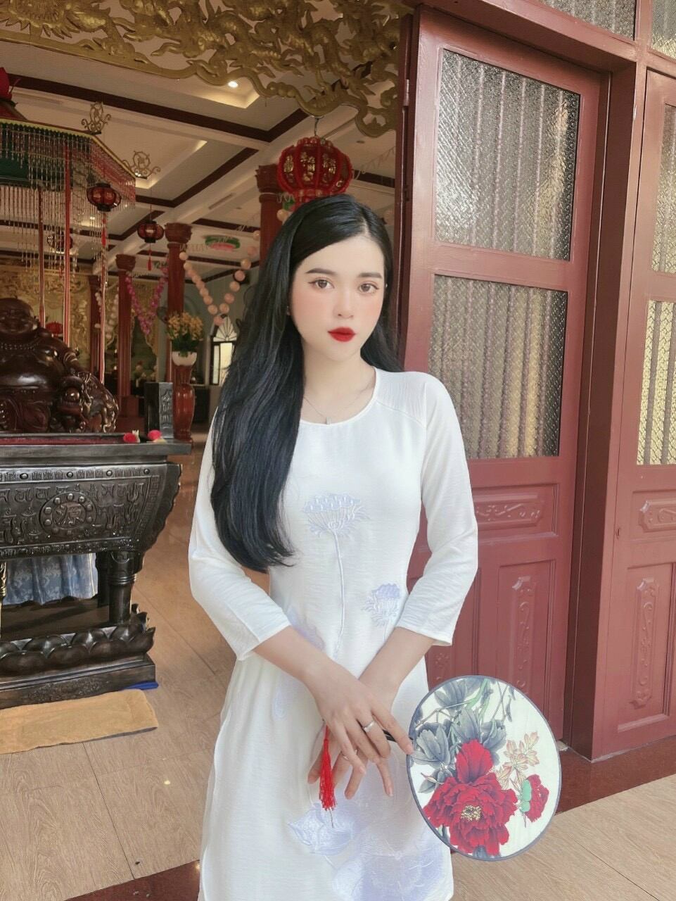 Đồ Lam Đi Chùa - Mẫu áo dài 4 Tà đũi