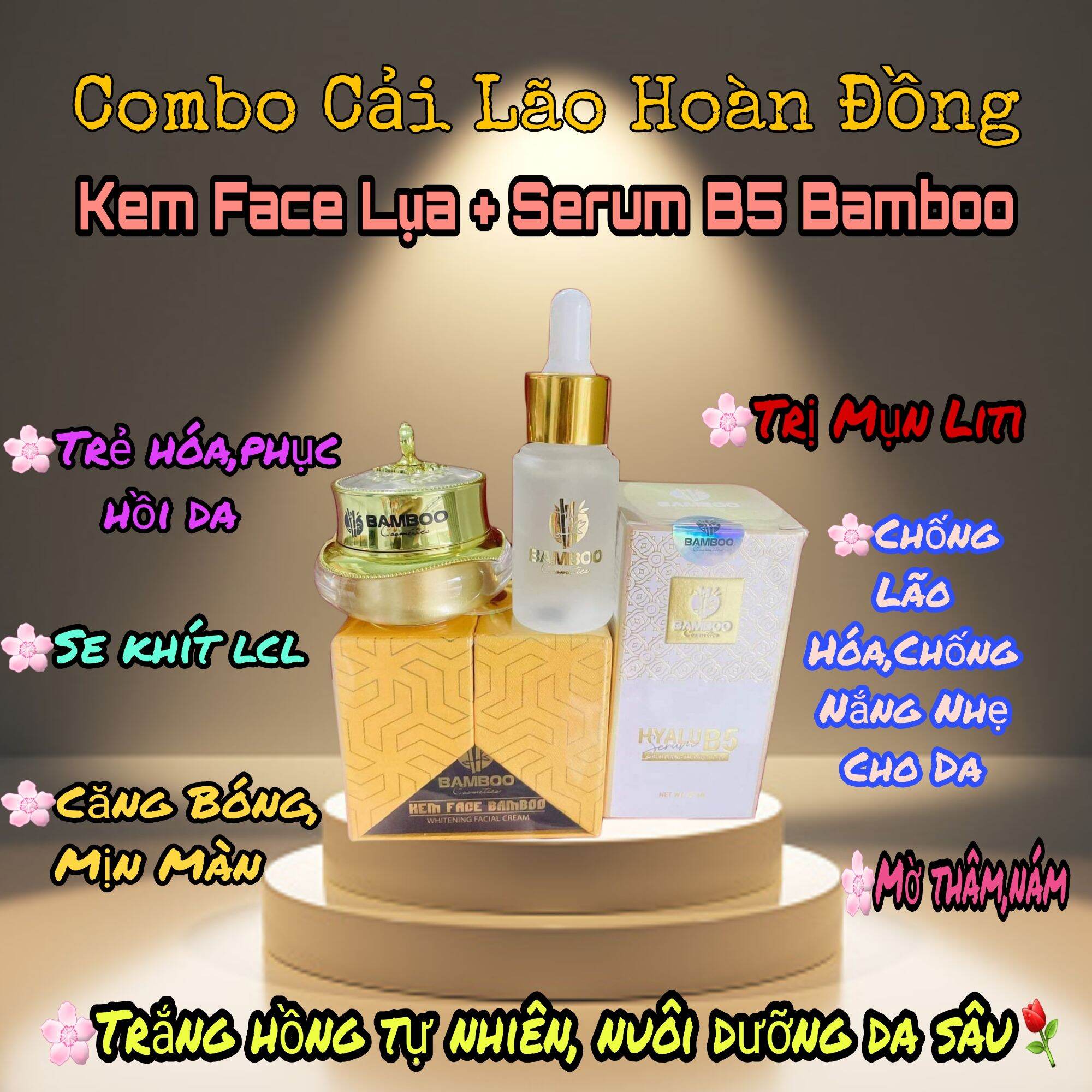 Combo Kem Face Bamboo + serum Bamboo .