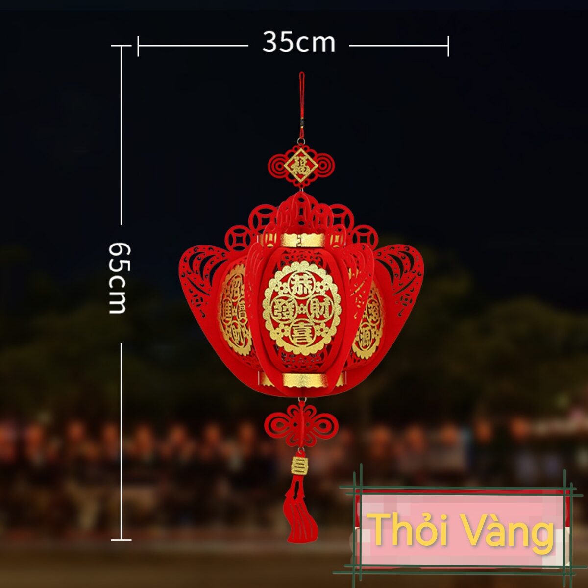 Lồng đèn cung đăng vải nỉ phủ nhung cao cấp