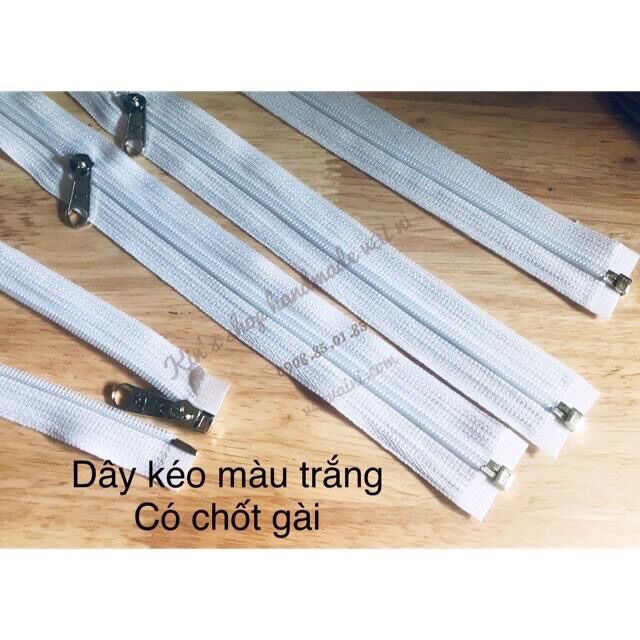 [HCM]DÂY KÉO KHOÁ HÀNG TÔT màu trắng 1 mét