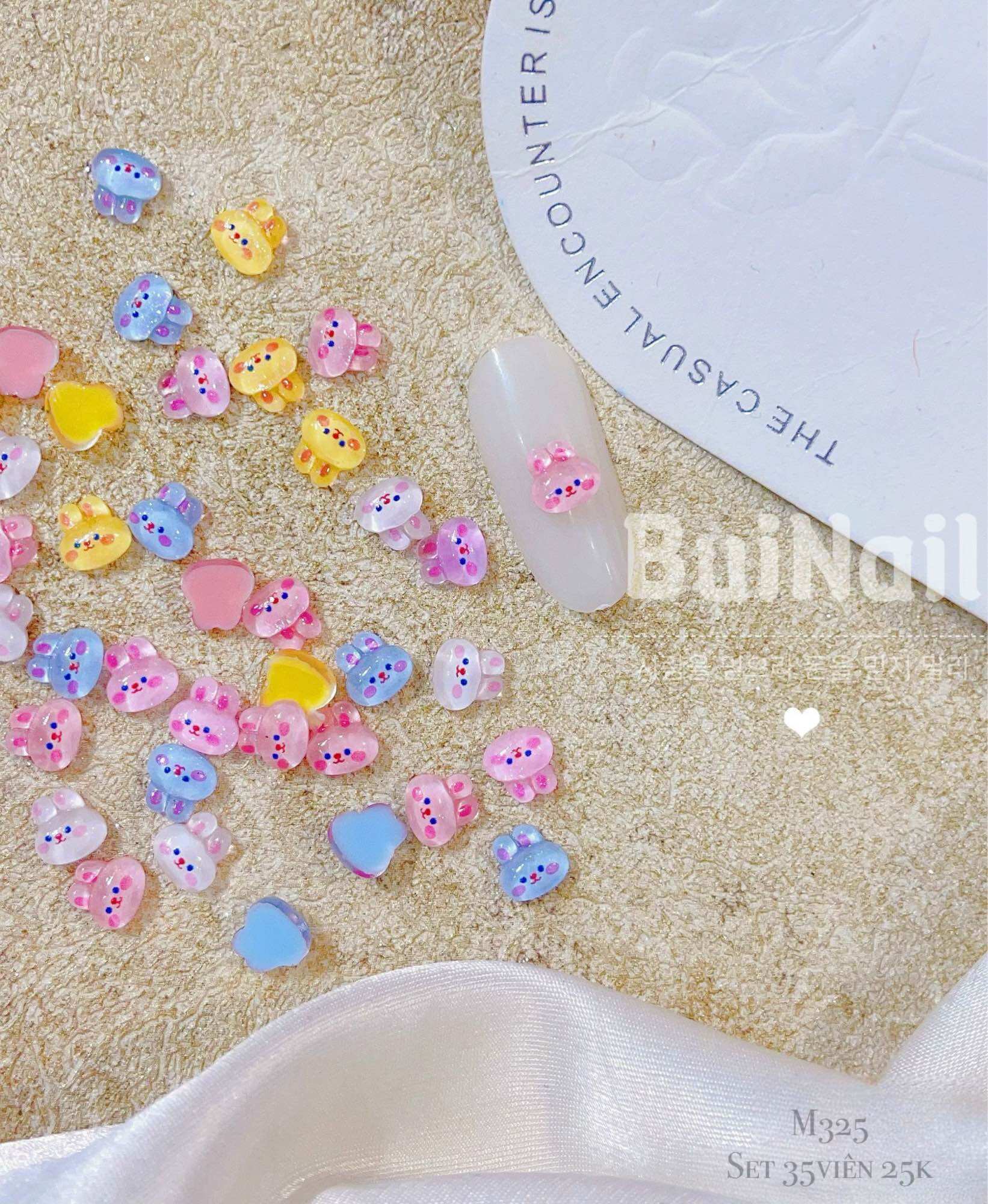 Charm thỏ xinh m325 set 35 viên