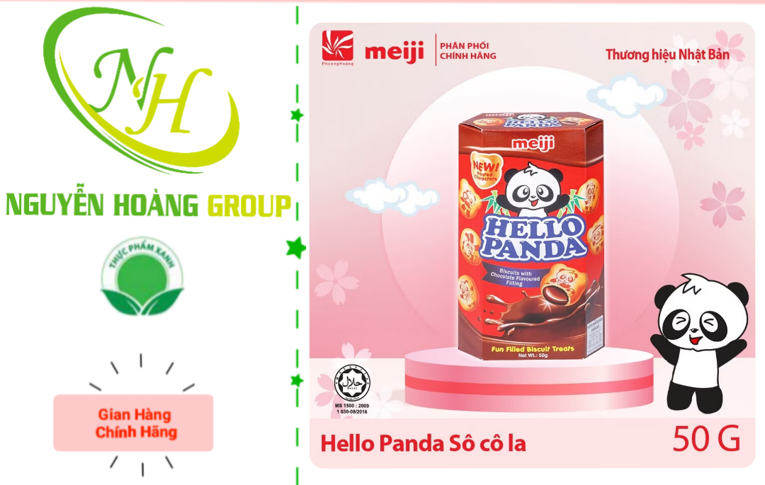MEIJI - Bánh Hello Panda Strawberry 40g