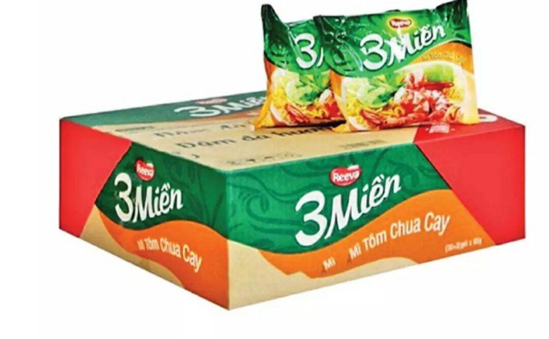 COMBO SỈ 1 THÙNG MÌ GÓI 3 MIỀN TÔM CHUA CAY ( 30 gói x 65g)