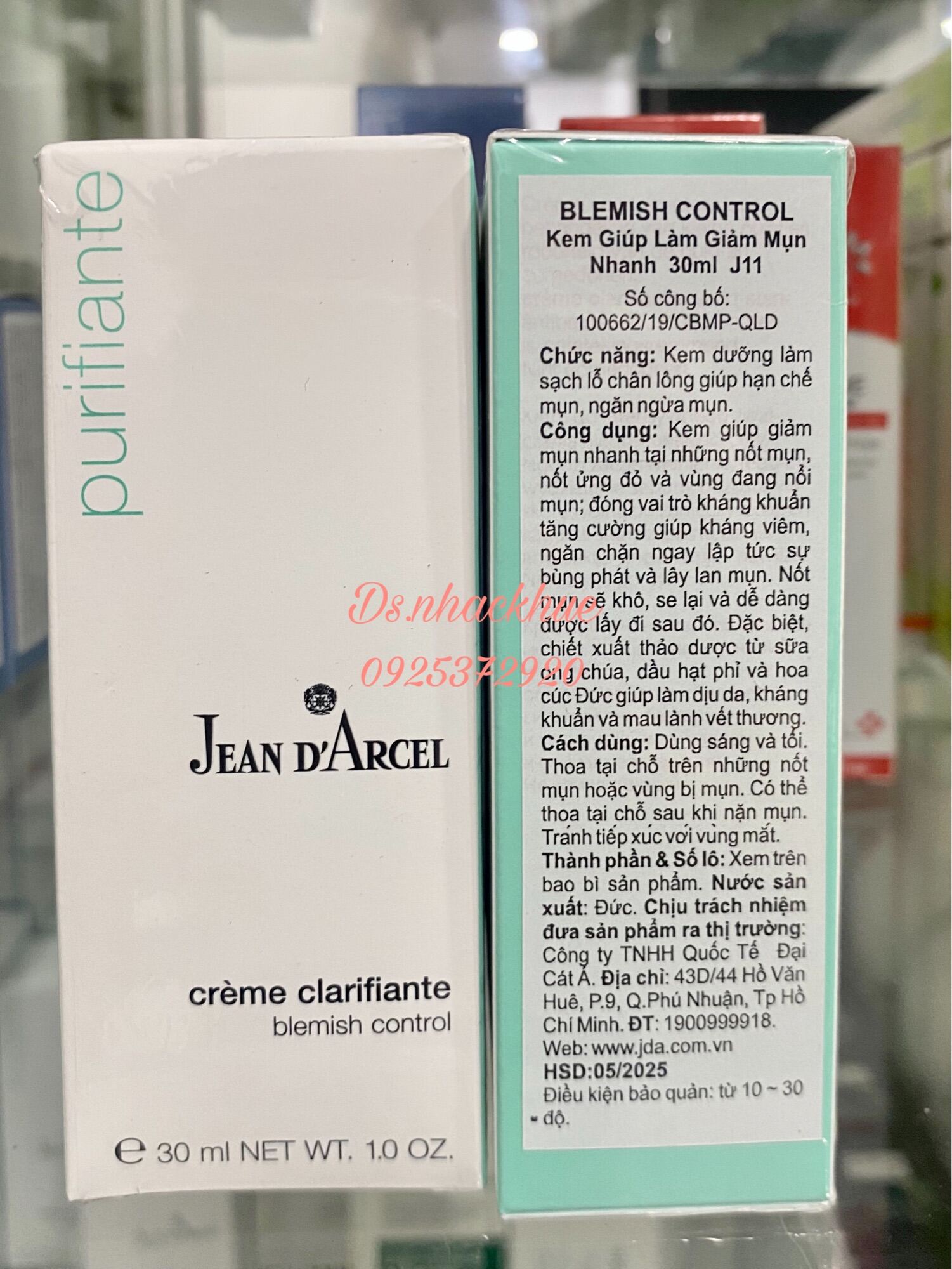 [Chính hãng] Kem làm giảm mụn nhanh Blemish Control Jean d’Arcel 30ml