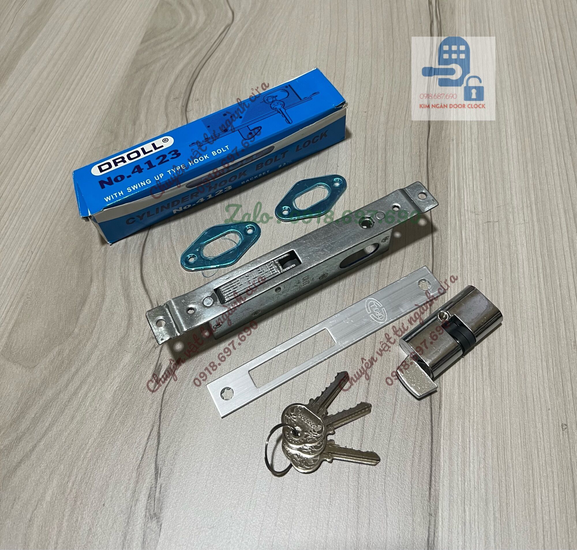 [HCM]Khóa âm cửa mở - khoá DROLL chìa thau