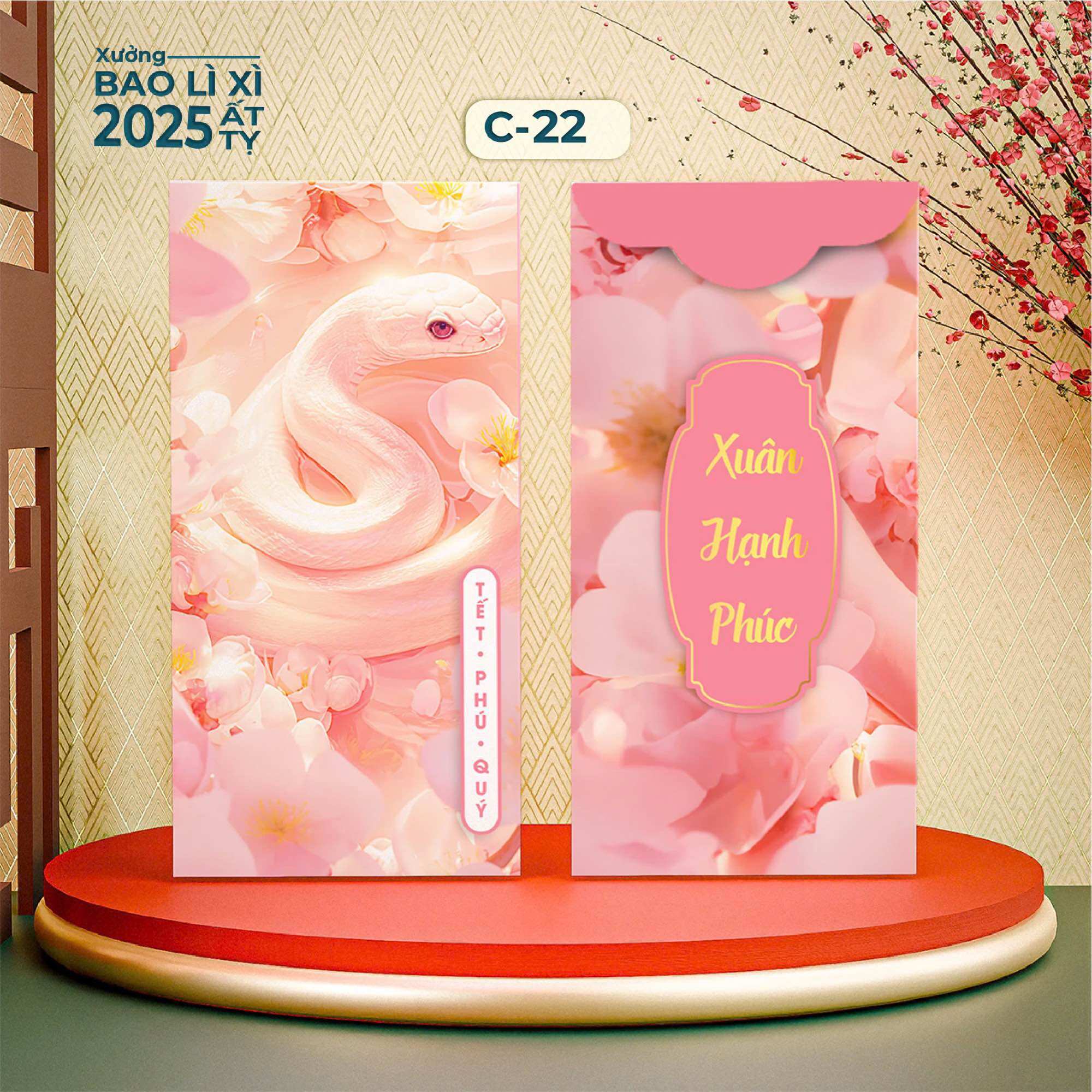 Sỉ 100 Bao Lì Xì Hottrend 2025 ( 10 Xấp Vô Sẵn Bao Kiếng )