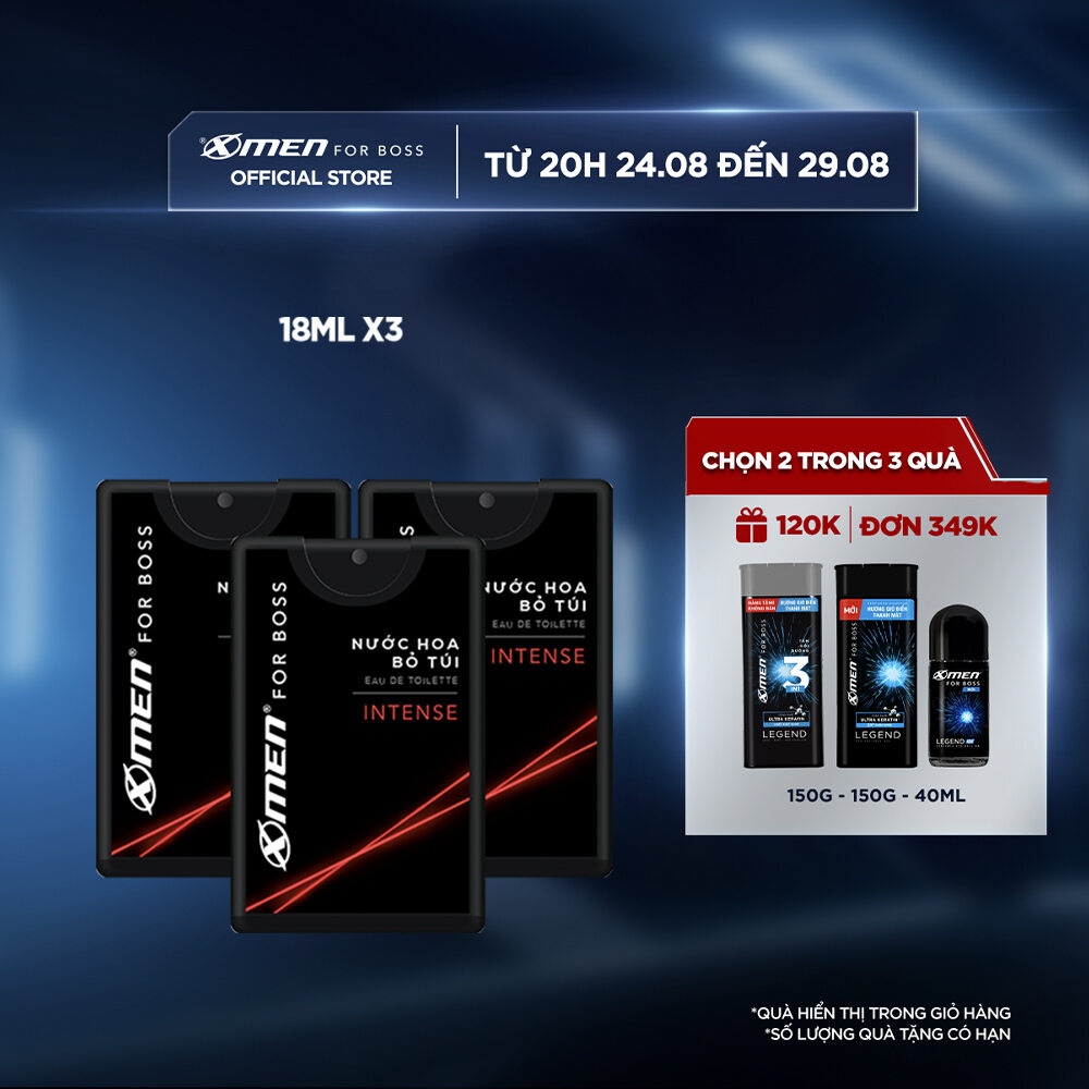 Bộ 3 Nước hoa bỏ túi Xmen for Boss Intense 18ml/chai