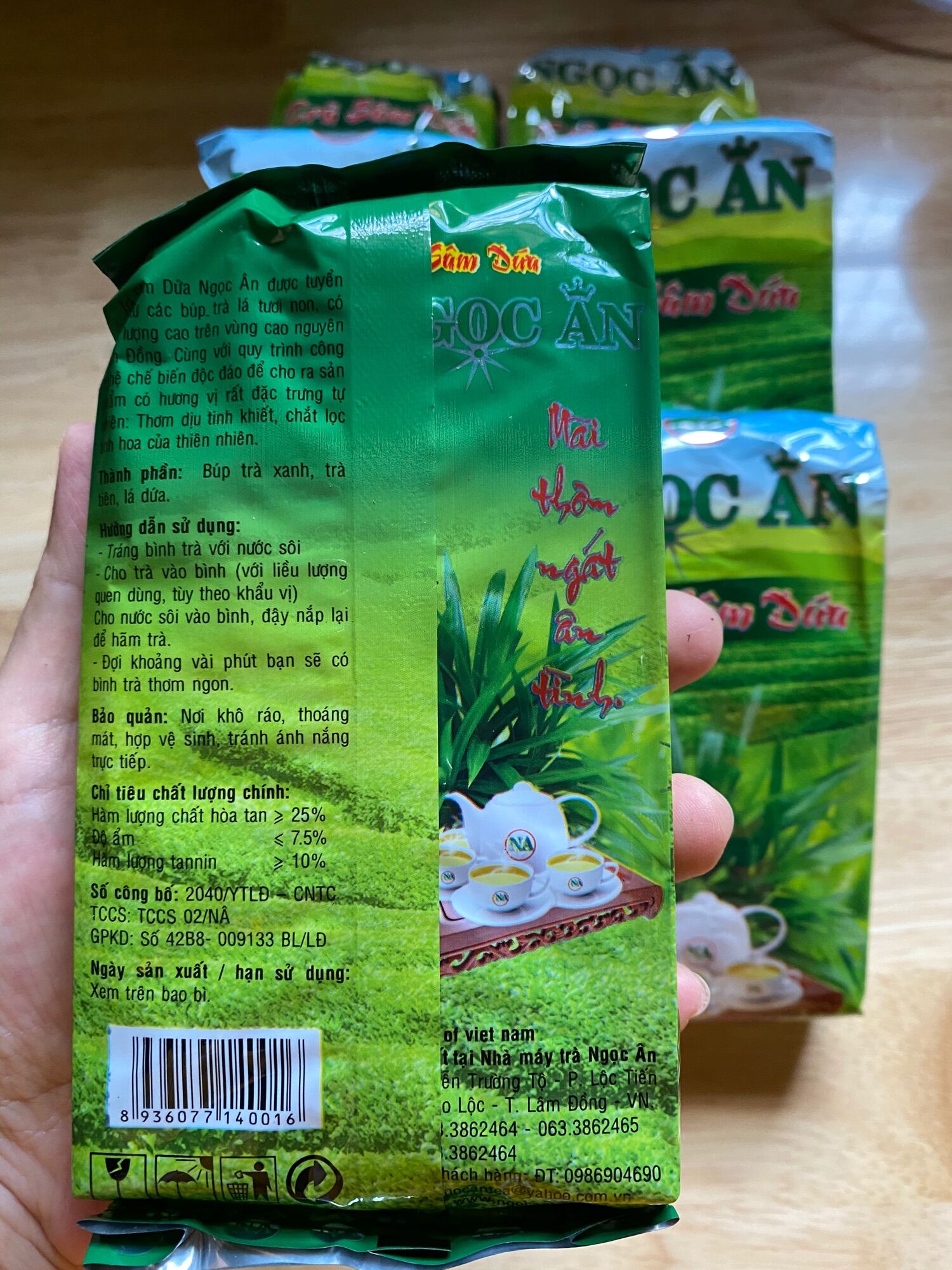 Trà xanh Bảo Lộc trà Sâm dứa 70g/gói 6 gói hương sâm dứa tự nhiên quán ăn cửa hàng bách hóa giao ngay trong ngày