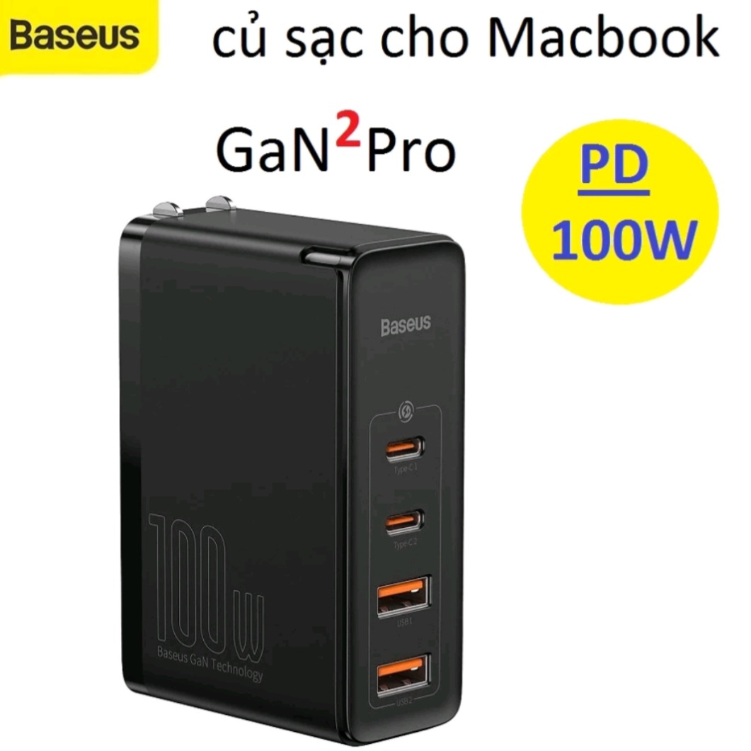 Củ sạc baseus 100w gan2 .gan5 pro sạc cho macbook