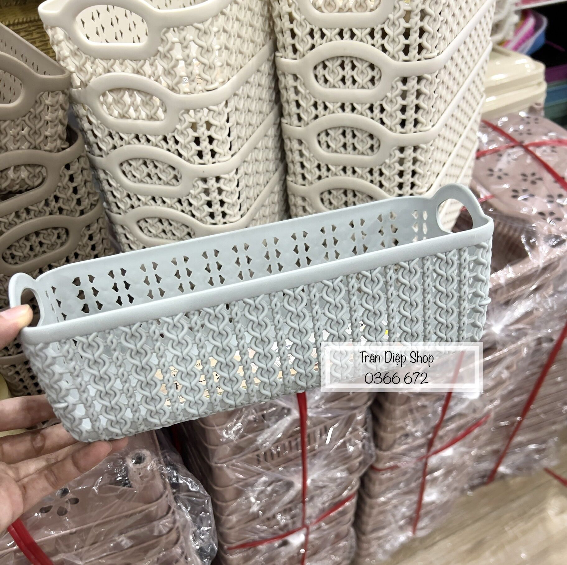 Rổ nhựa đan Hàn Quốc Cạn Nhỏ