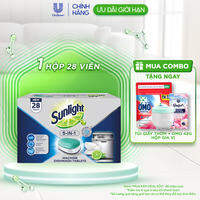 (Livestream) - Hộp Viên Rửa Chén Bát SUNLIGHT 5 in 1 Cho Máy Rửa Chén Bát (28 viên/hộp) (bao bì tùy lô nhập hàng)