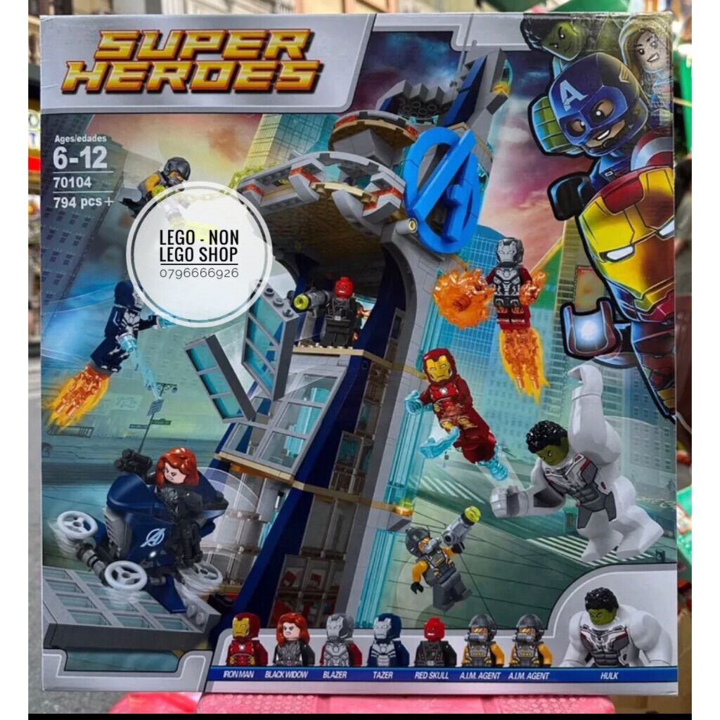 Xếp hình 76166 trận chiến ở tháp avenger leji 70104