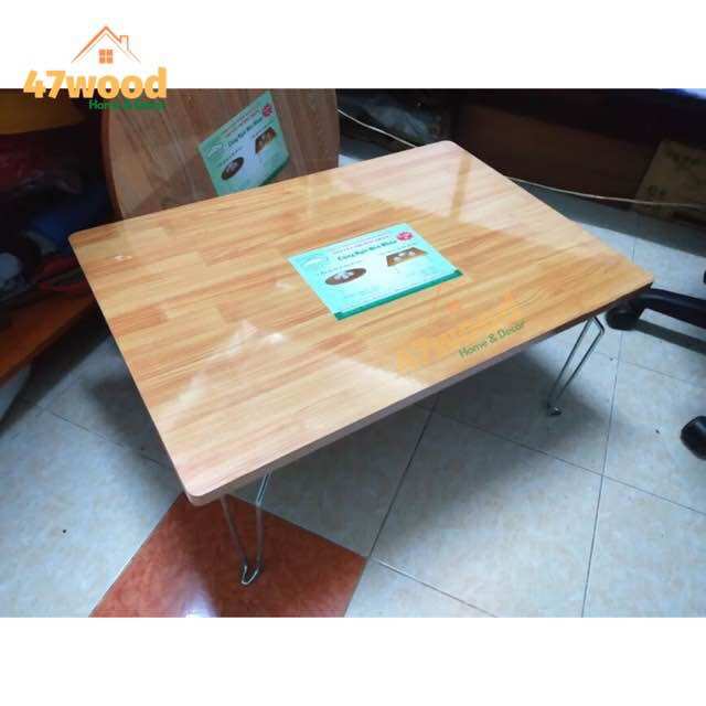 Bàn học xếp gọn 50x70, chân sắt chắc chắn, ván gỗ giày chống nước