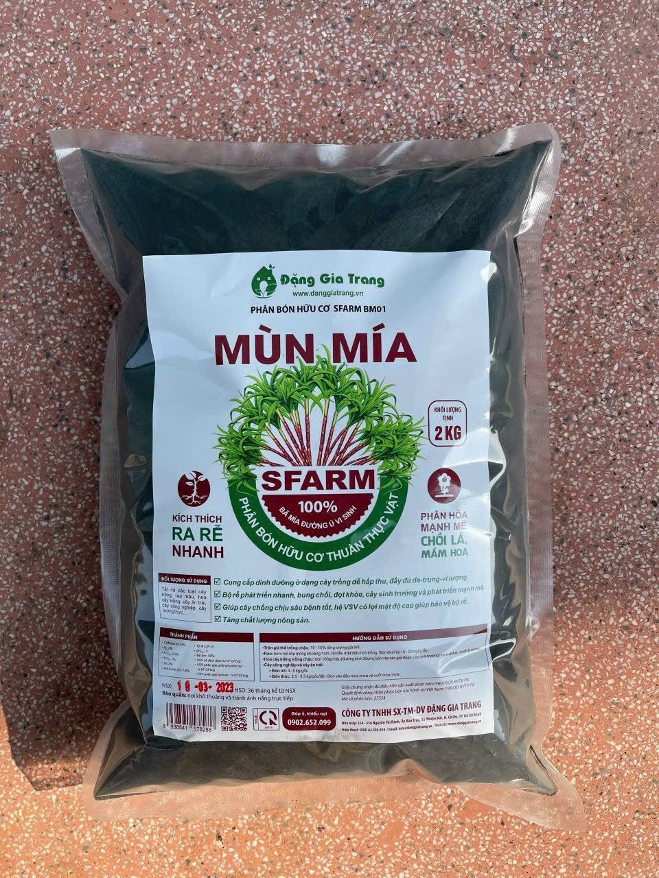 Phân mùn mía Sfarm 2kg