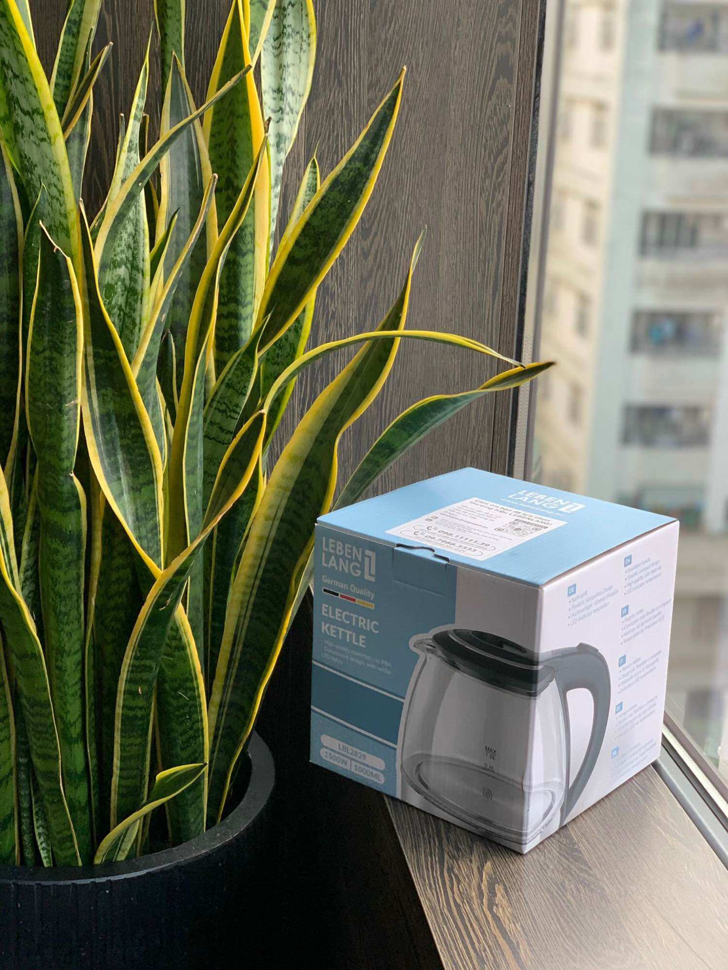 Ấm đun siêu tốc thủy tinh lebenlang 1lit lbl2829 1500w