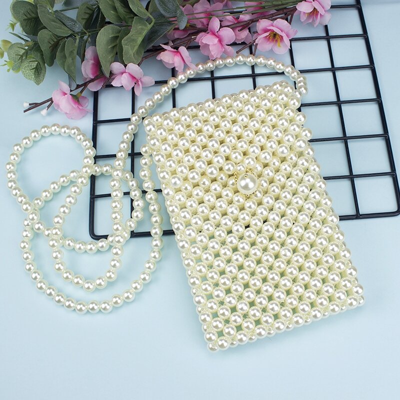 Túi đeo chéo mini dạng bì thư giả ngọc trai