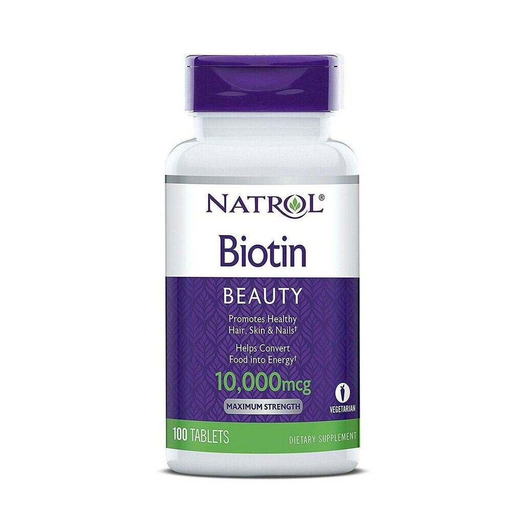 Viên uống mọc tóc Natrol Biotin 10,000 mcg