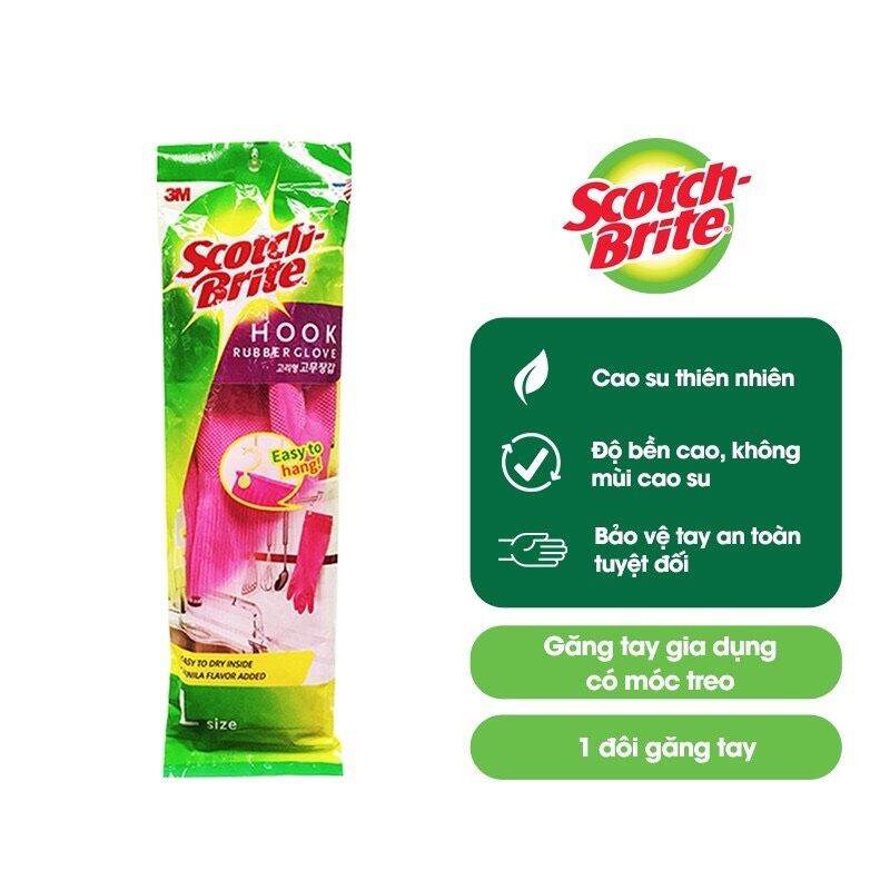 Găng tay đa dụng rửa chén có móc treo scotch_Brite 3M có móc treo chính hang.