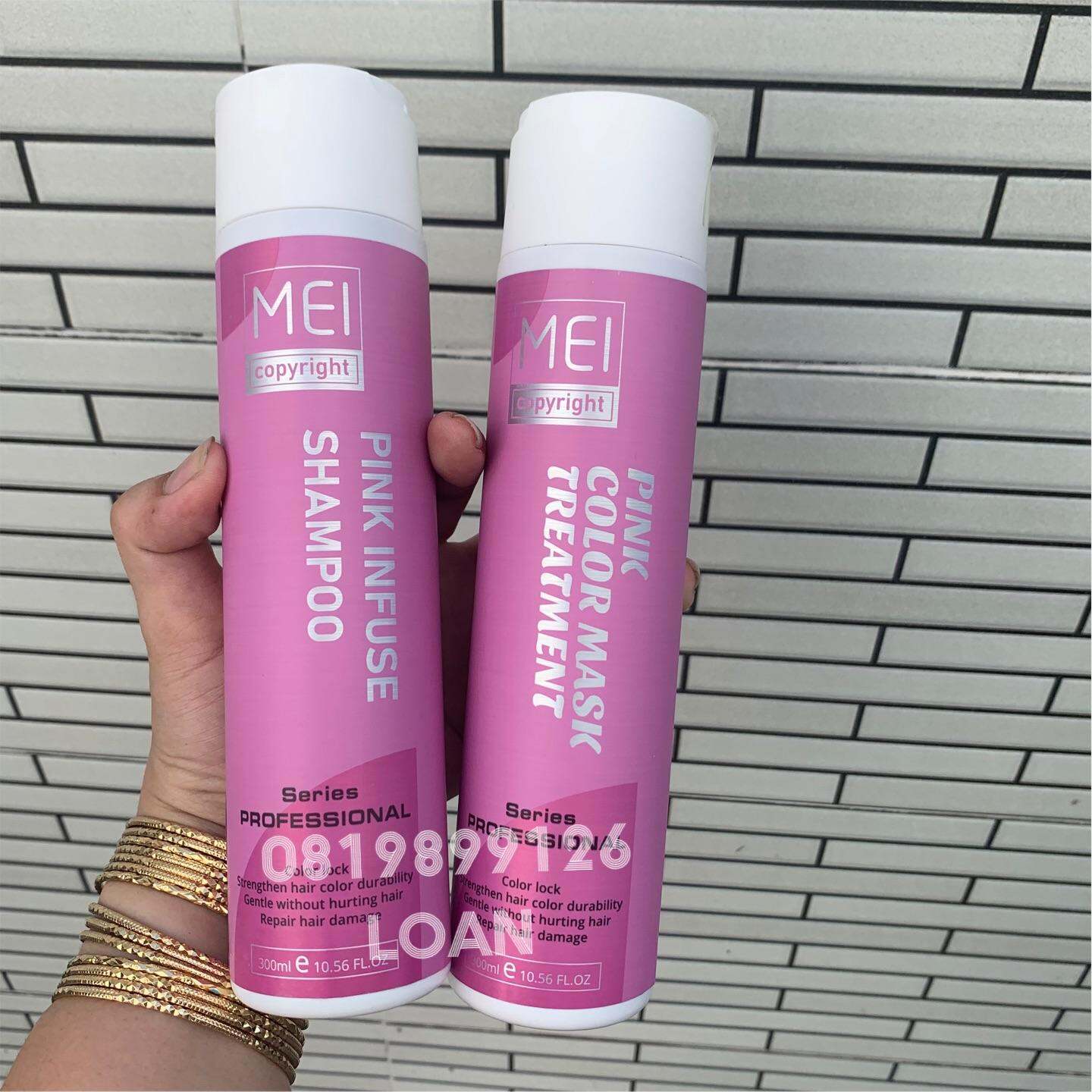 DẦU GỘI Ủ XẢ DÀNH CHO TÓC NHUỘM SẮC HỒNG MEI PINK SHAMPOO VÀ CONDITIONER 300ml x 2