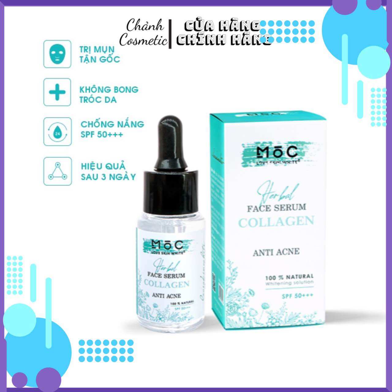 Serum Ngừa Mụn Thâm, Kháng Khuẩn, Ngừa Lão Hoá, Dưỡng Trắng Da, Giữ Ẩm MOC Love Skin White 25ml